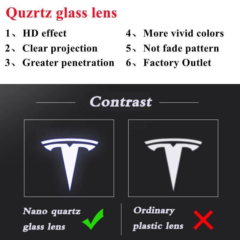 Tesla door projector lights