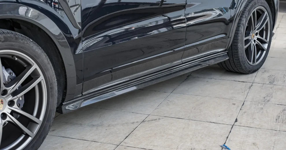 Paktechz Dry Carbon Fiber Body Kit Lower Door Guard Molding Trims - Porsche Cayenne 9Y0 Coupe 9Y3