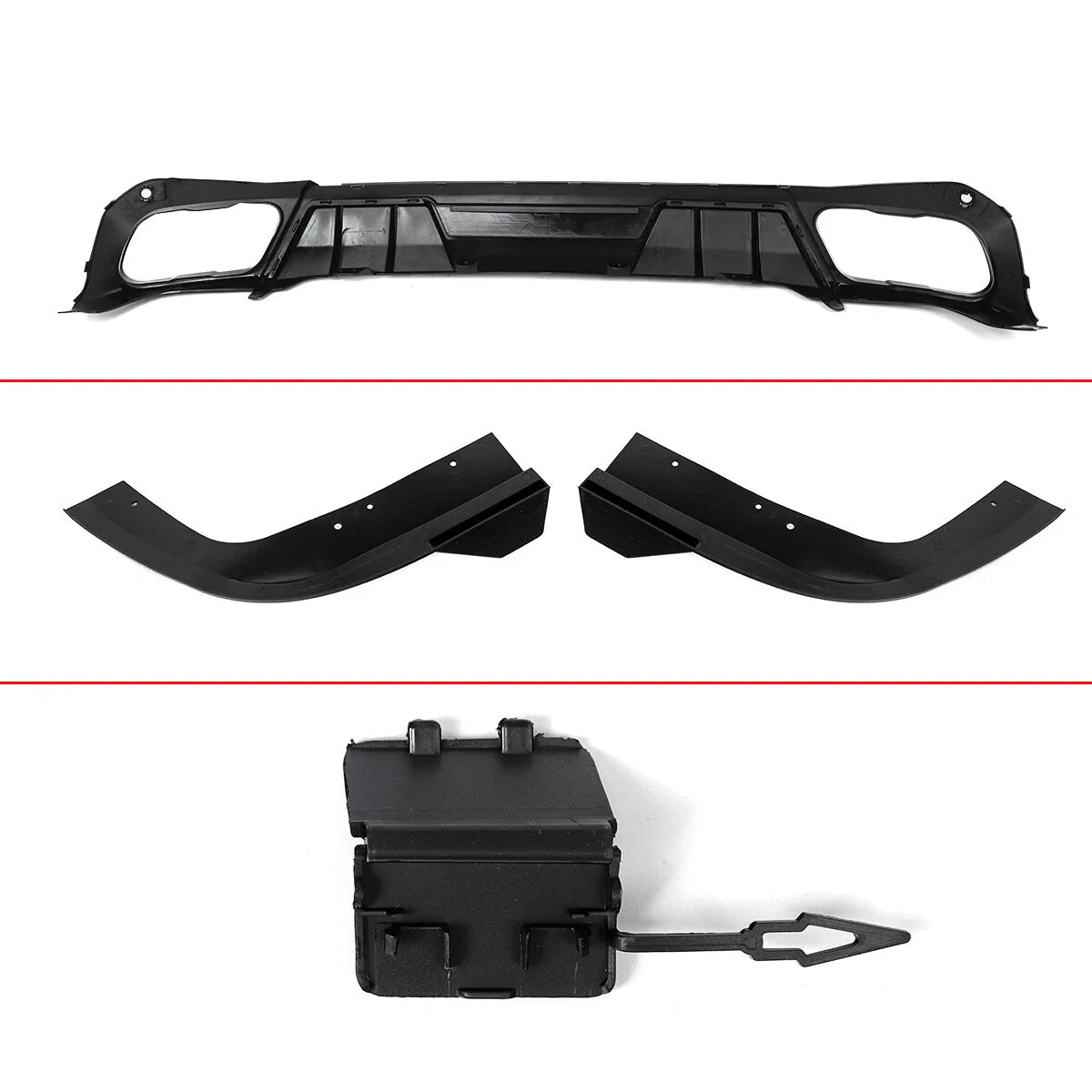 Gloss Black Competition Rear Diffuser - 2019-25 BMW X5 G05 M Sport