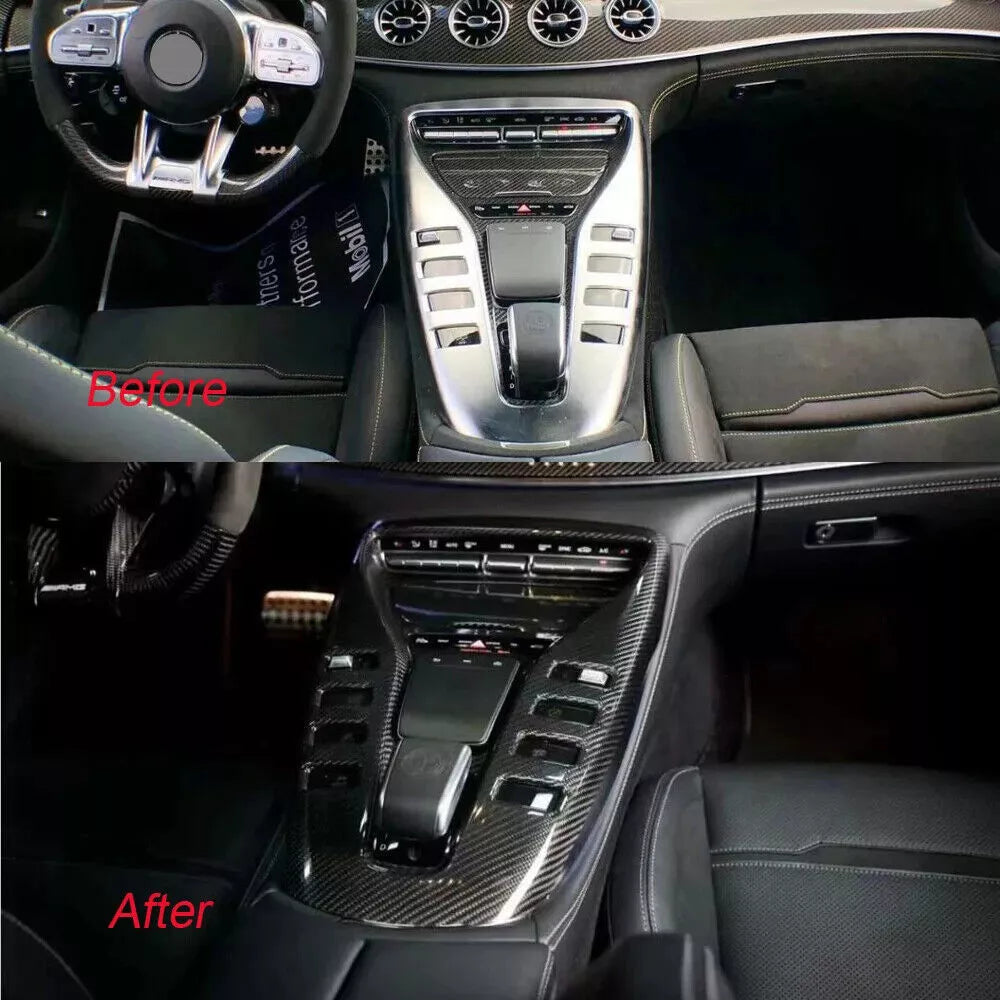 Carbon Fiber Center Console Panel Cover - Mercedes Benz AMG GT GTR GTS 2019-2023