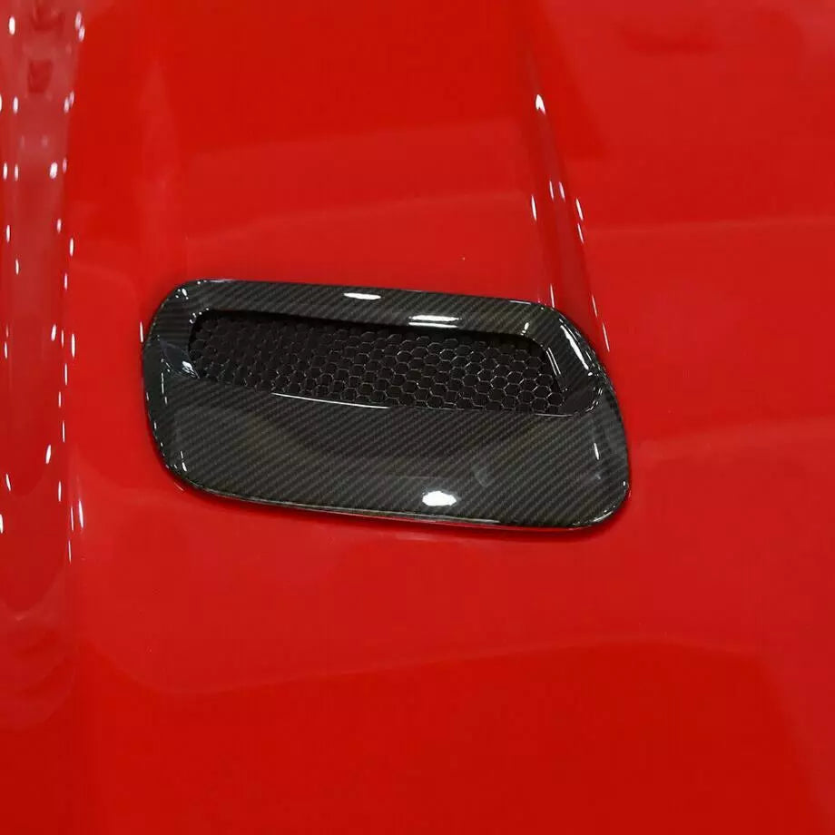 Front Hood Air Vent Carbon Fiber Molding Cover Trim - Ford Mustang 2018-2021