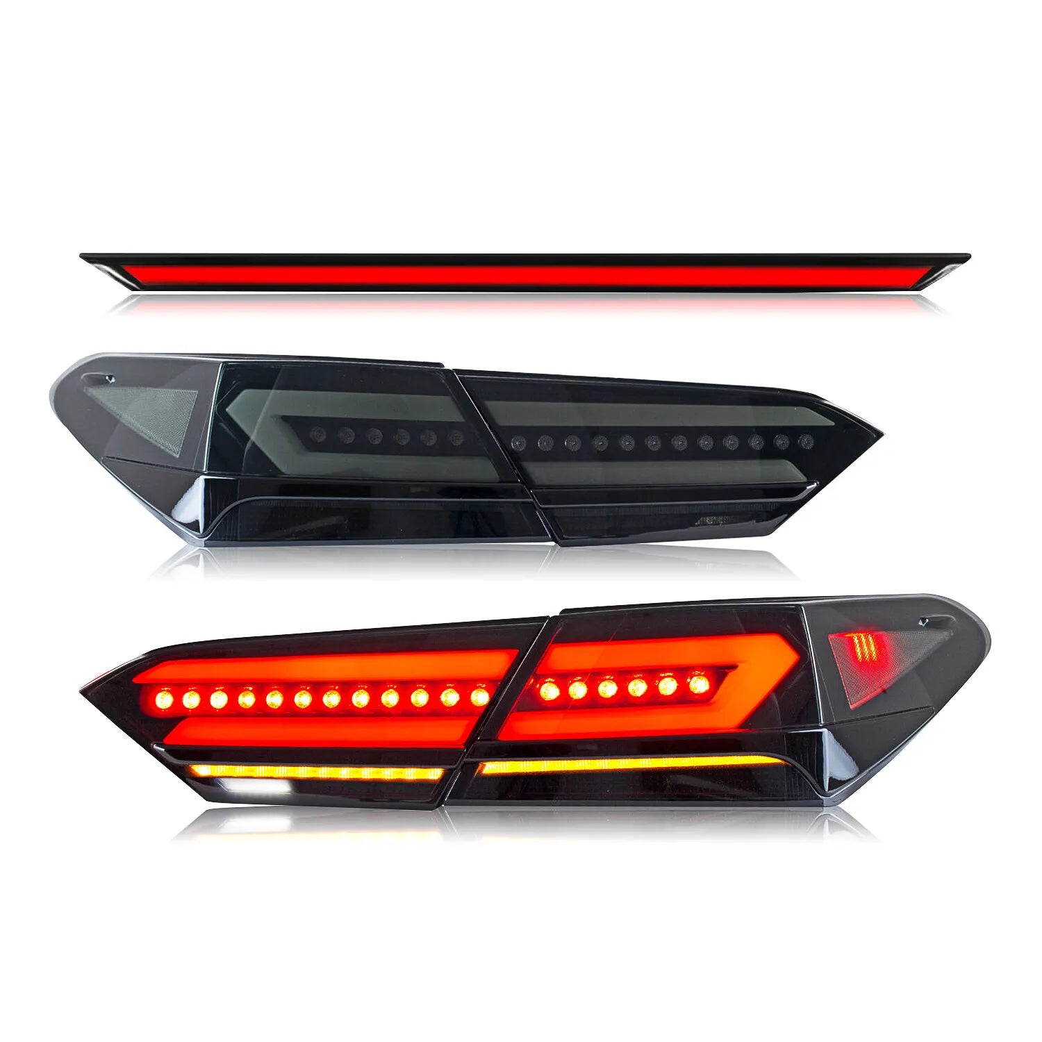 Smoked Clear LED Tail Lights w/ Trunk Lid Light - 2018-2024 Toyota Camry