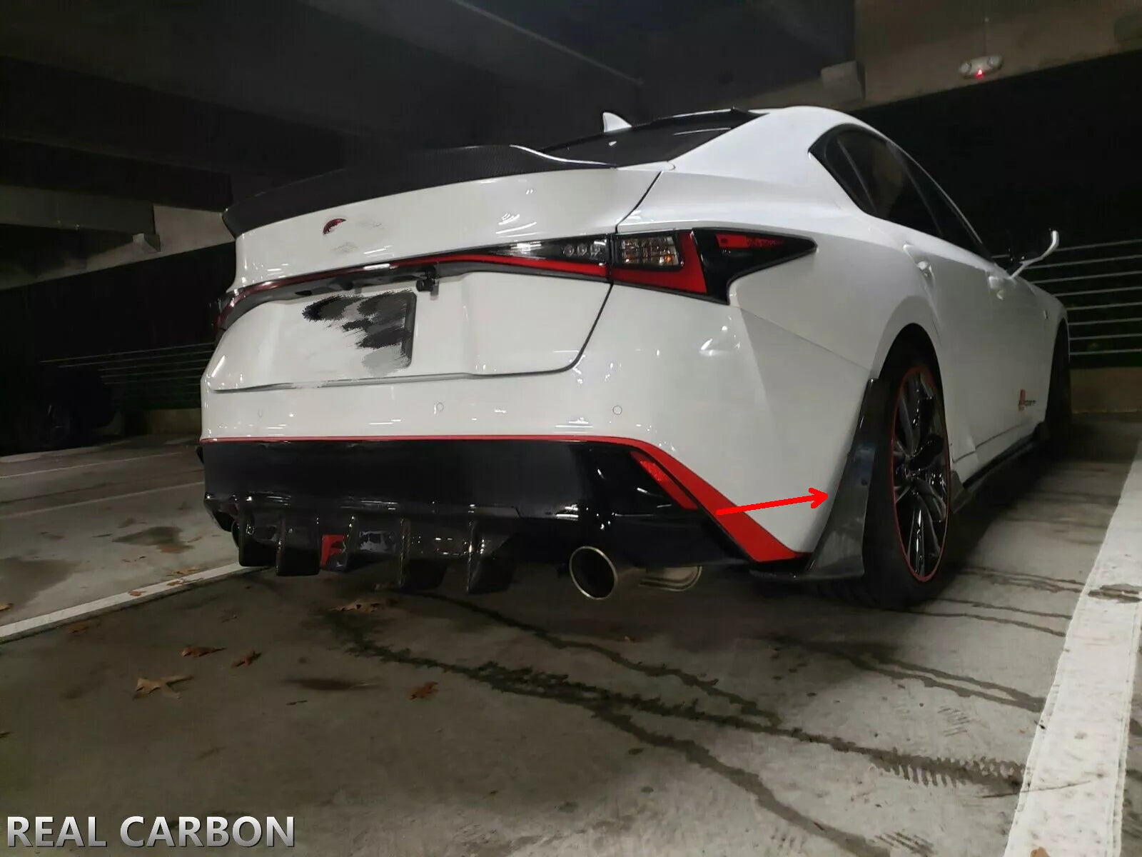 Carbon Fiber Rear Bumper Side Canard - Lexus IS300 IS350 IS500 2021-2025