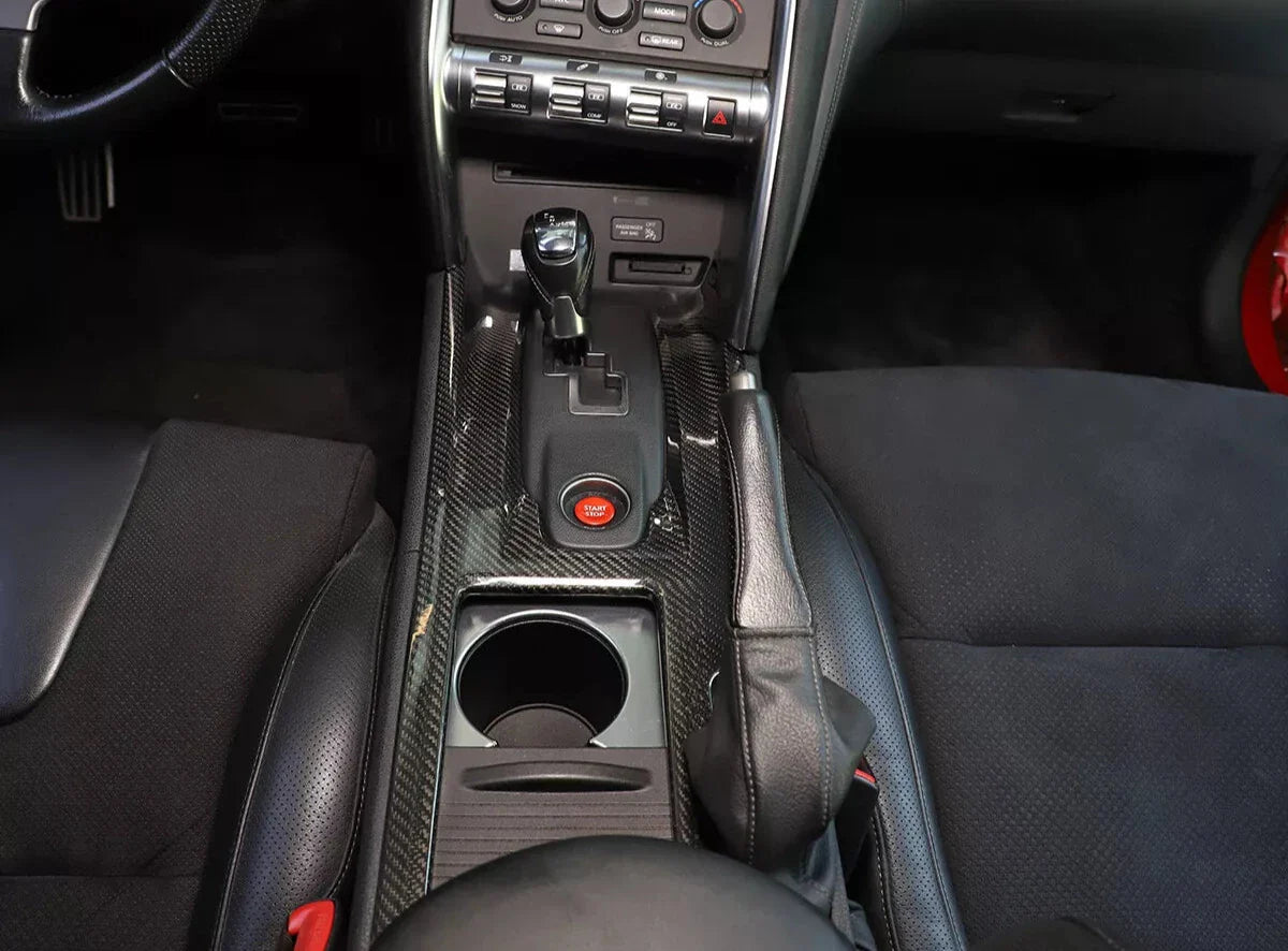 Carbon Fiber Center Console Panel Cover - Nissan R35