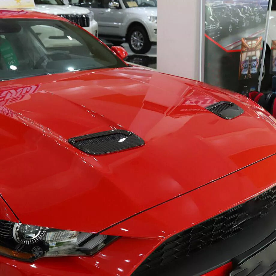 Front Hood Air Vent Carbon Fiber Molding Cover Trim - Ford Mustang 2018-2021