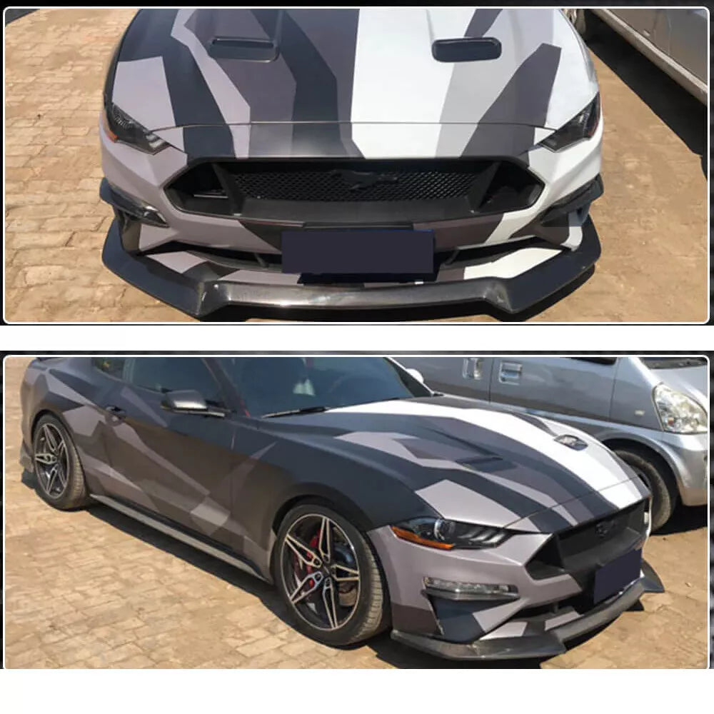 Carbon Front Bumper Lip Spoiler Splitter - Ford Mustang V8 GT 2018-19