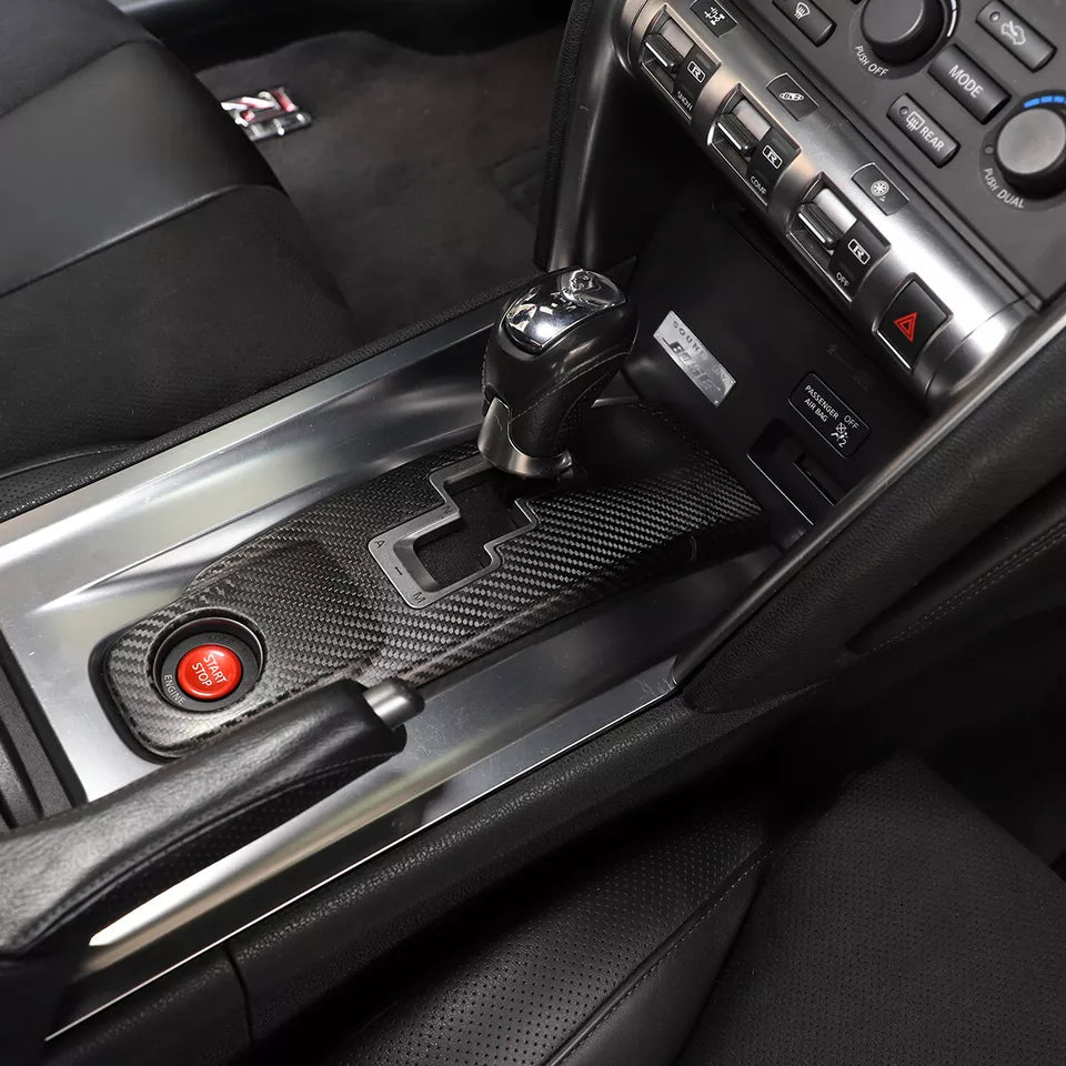 Carbon Fiber interior Central Control Gear Shift Panel Trim - Nissan GTR R35