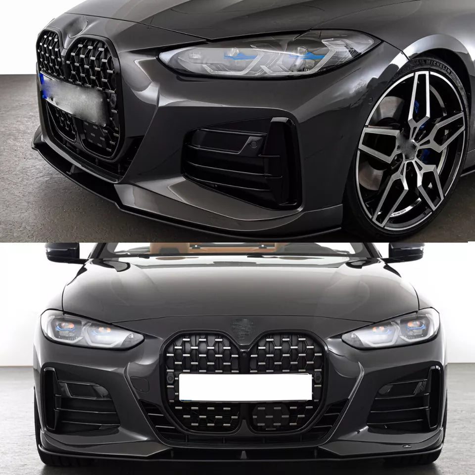 AC Style Gloss Black Front Splitter Lip - BMW 4 Series G22 / G23 M Sport