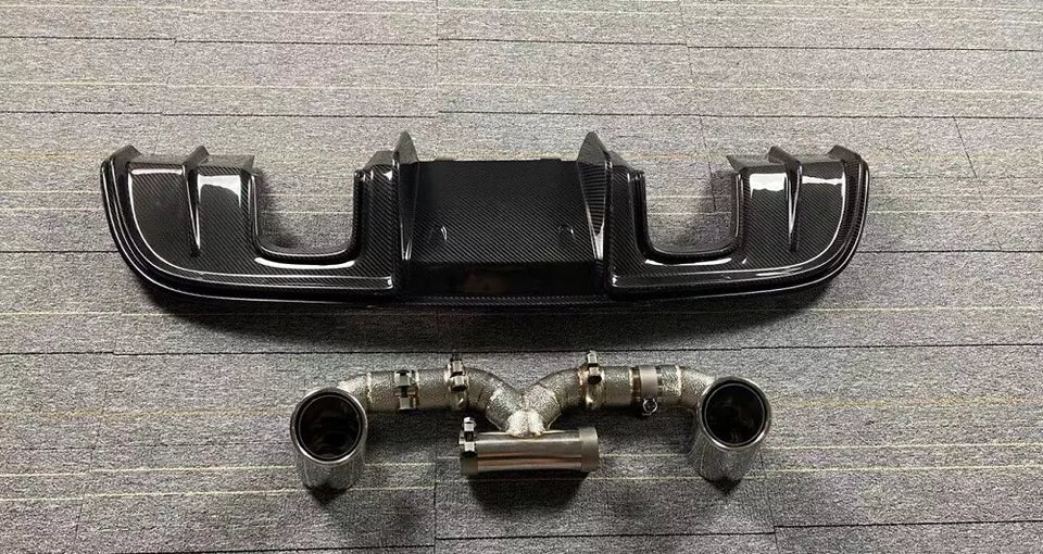 GT4 Style Carbon Fiber Rear Diffuser - Porsche 718 Boxter Cayman