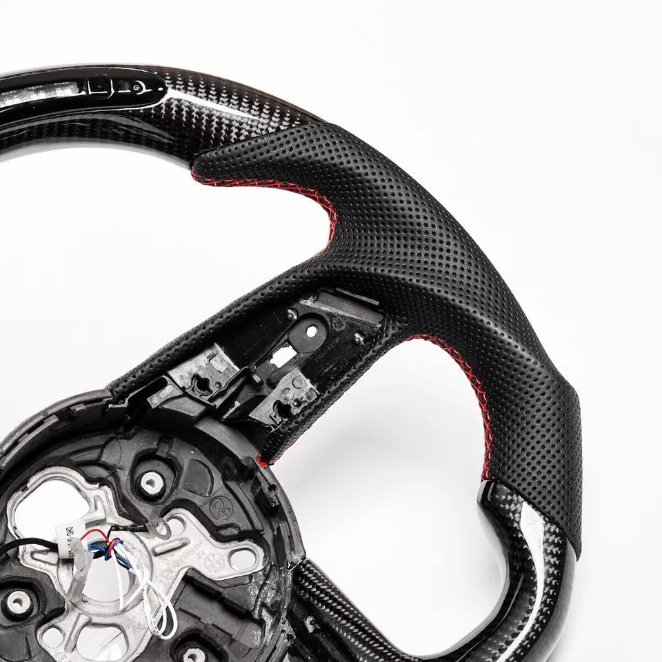 Carbon Fiber Steering Wheel w/ LED & Flat Bottom - Audi 2012-2016