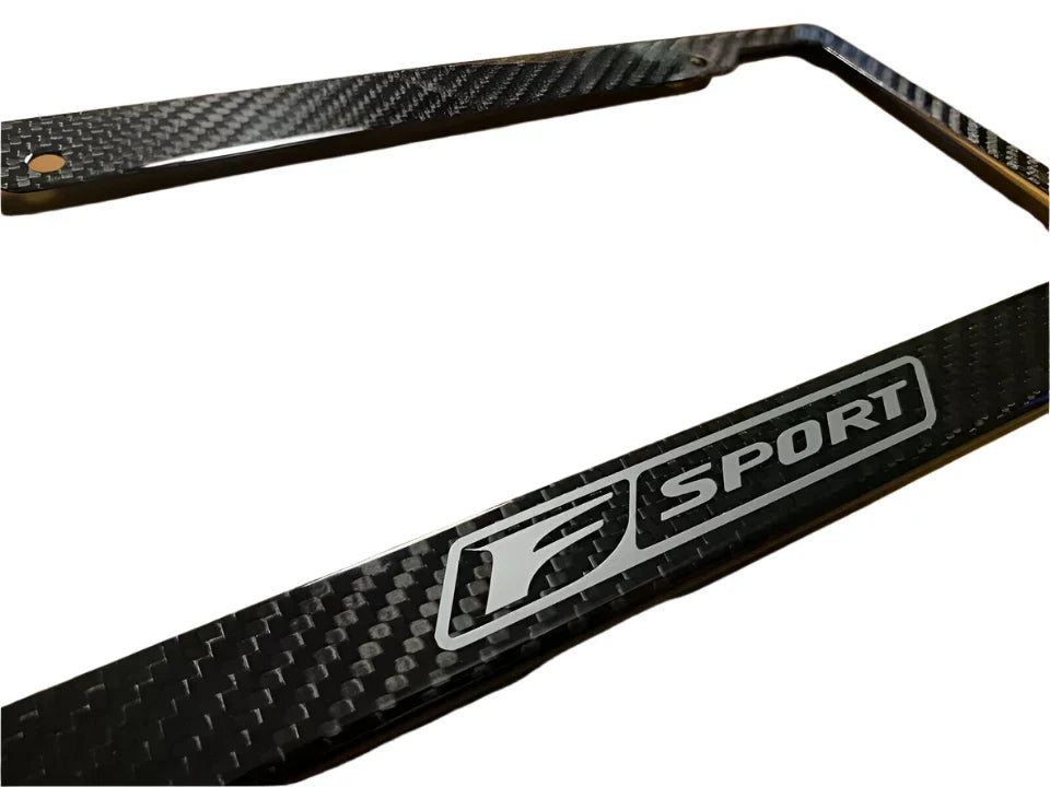 Carbon Fiber License Plate Frame " F Sport " Logo - Lexus