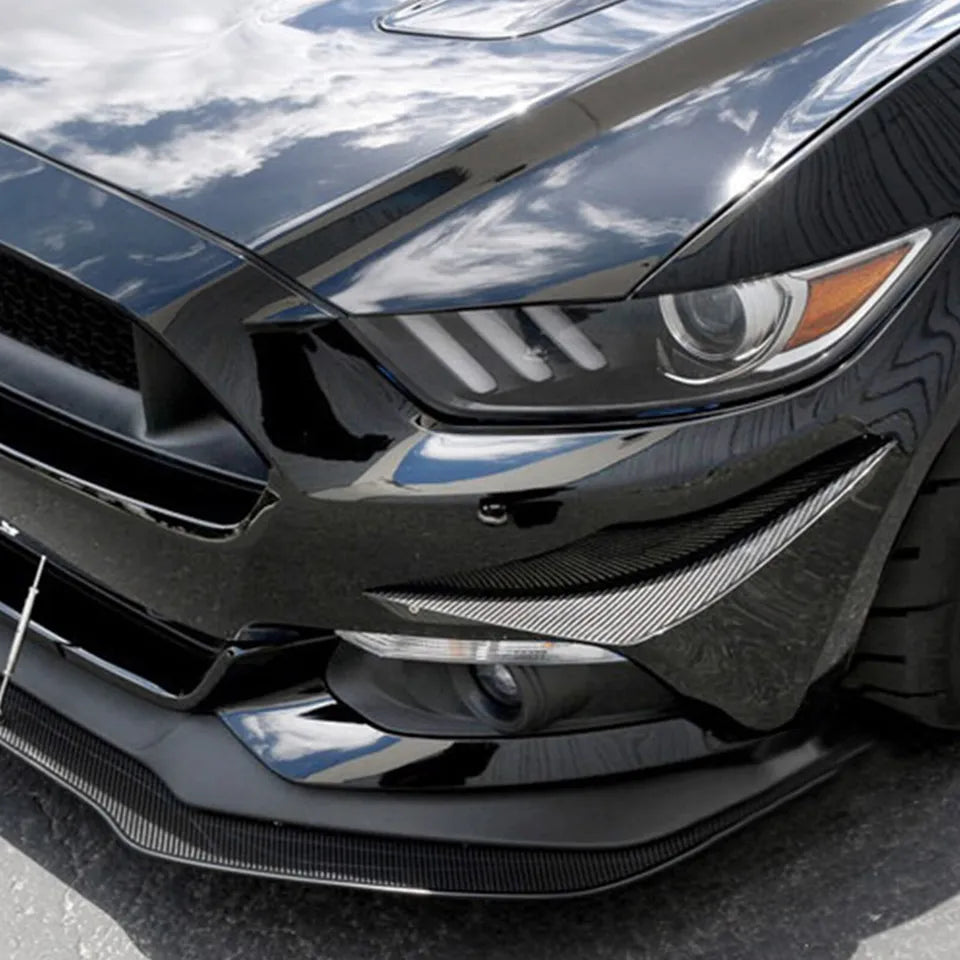 Carbon Fiber Front Bumper Canard - Ford Mustang