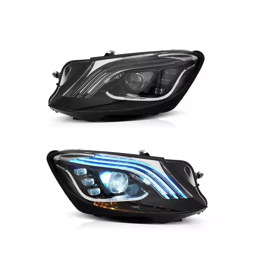 2018+ OEM Style Full LED Head Lights - 2014-17 Mercedes Benz S Class