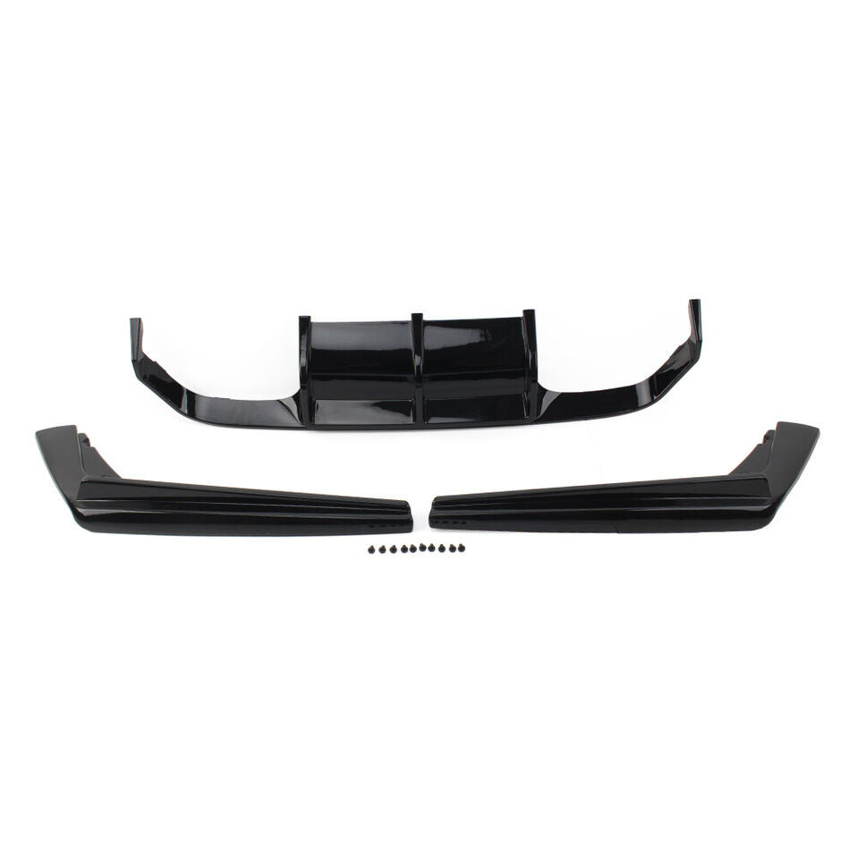 ABS Gloss Black V Style Rear Bumper Diffuser W/LED Brakelight - BMW M3/M4 F80/F82/F83 2015-2020