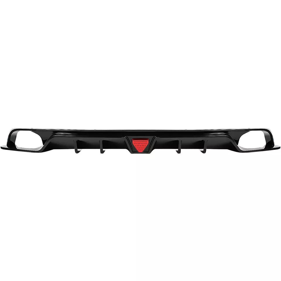 GLOSS BLACK REAR DIFFUSER W/ LED LIGHT - HONDA CIVIC 2022-2024