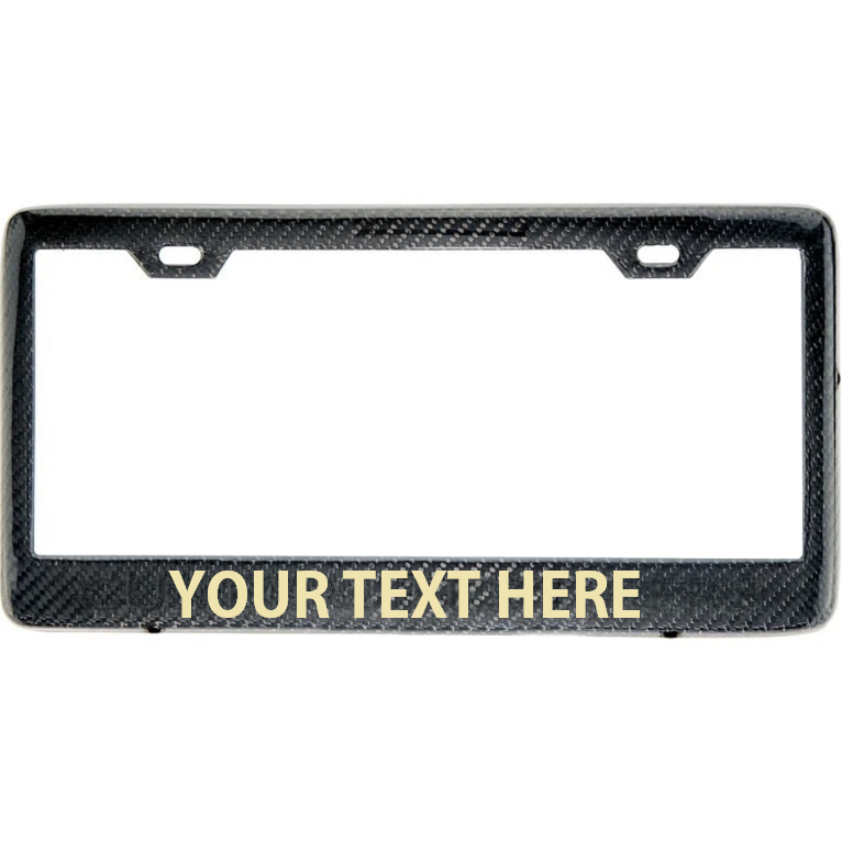 Custom Carbon Fiber License Plate Frame - Custom Printed With Your Text