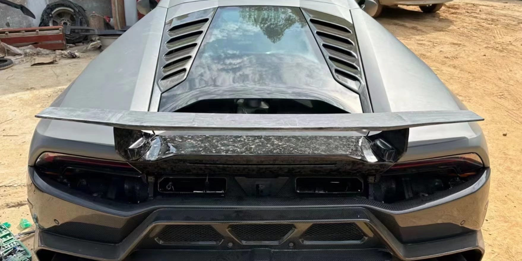 Prepreg Carbon Fiber Tecnica Style Rear Wing w/ base - Lamborghini Huracan Evo LP610 LP580
