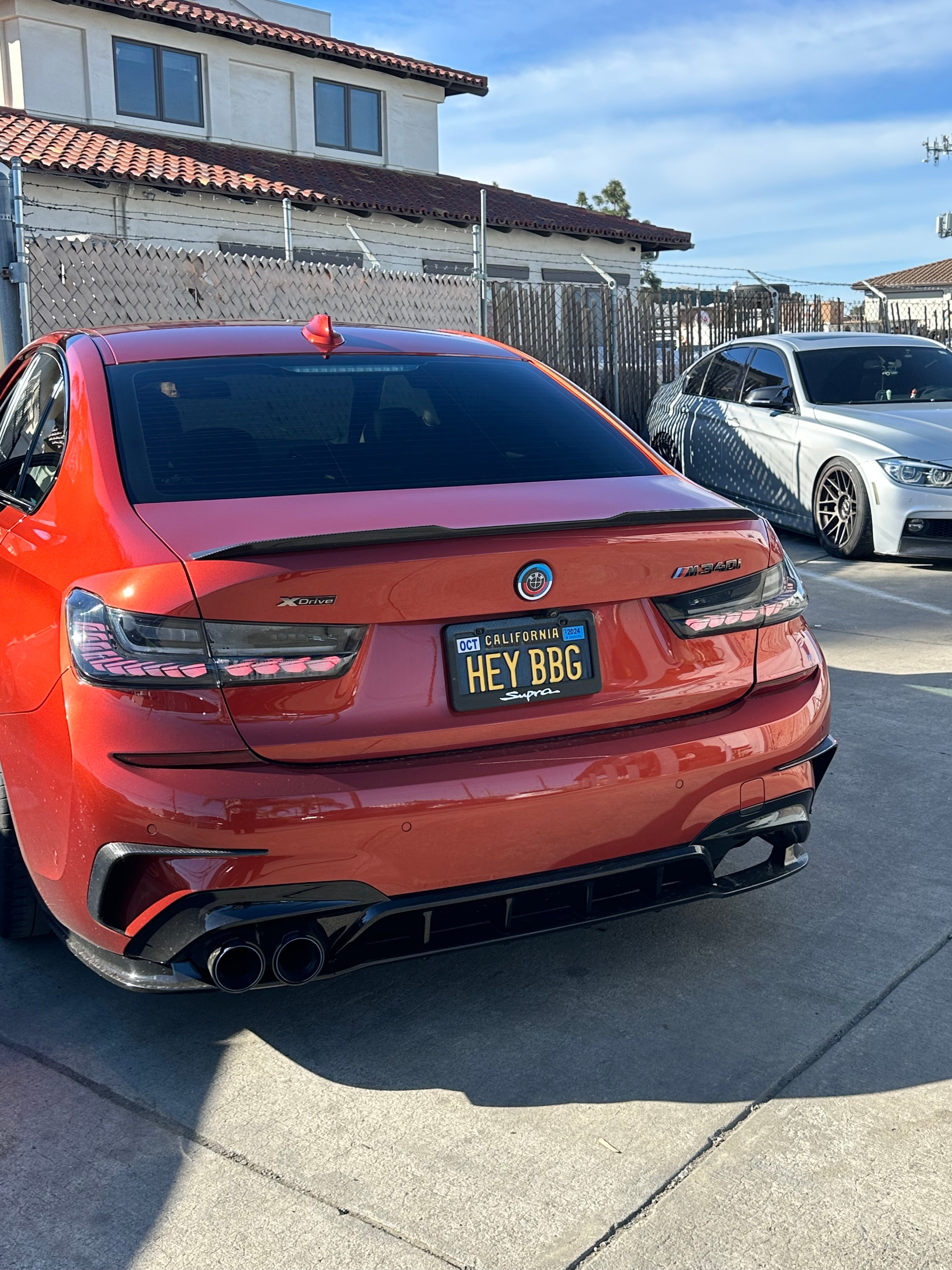 Y Style Gloss Black Rear Diffuser - BMW G20 3 Series Pre LCI
