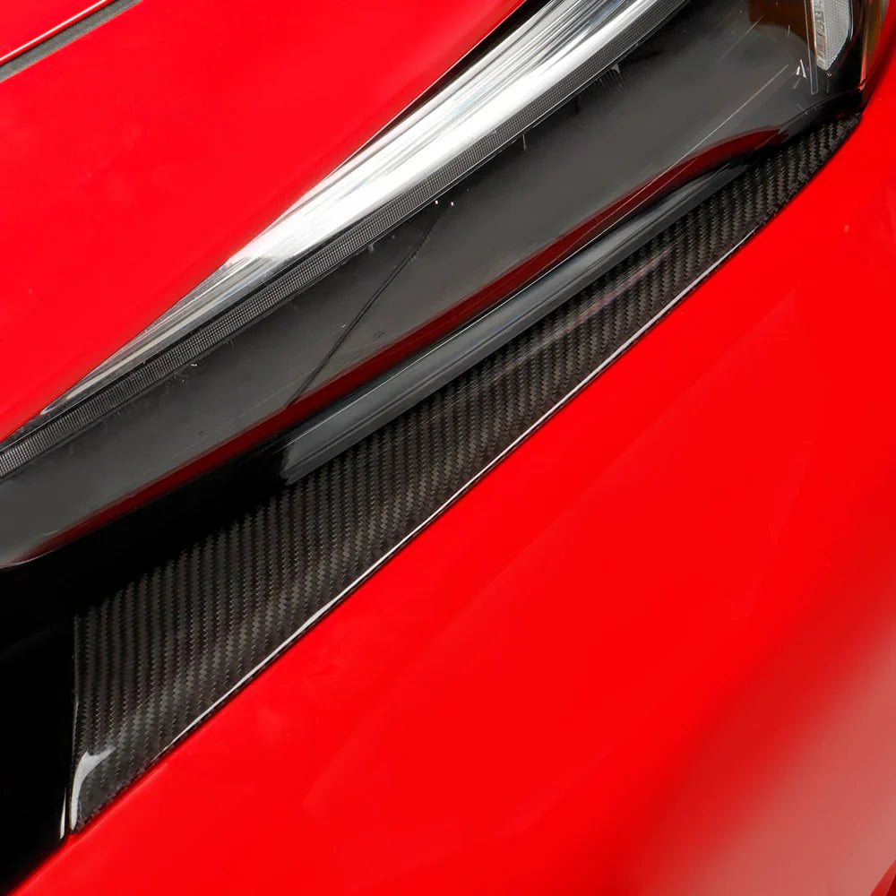 Carbon Fiber Front Headlight Eyebrow Cover Trim - Honda Civic 11th Gen Type R FL5