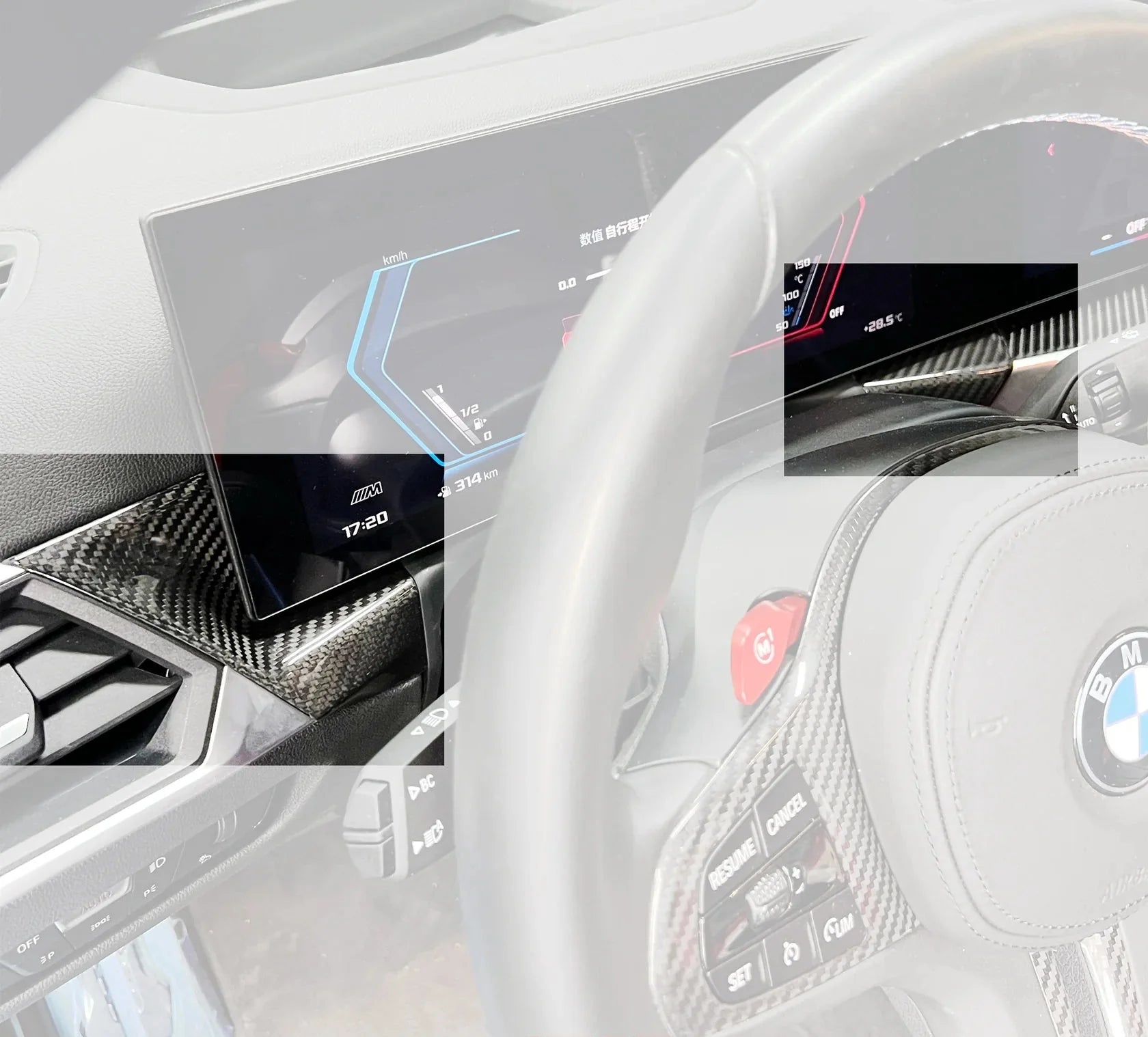 Carbon Fiber Dashboard Trims - BMW LCI G80/G81/G82/G83 M2 G87 2023+