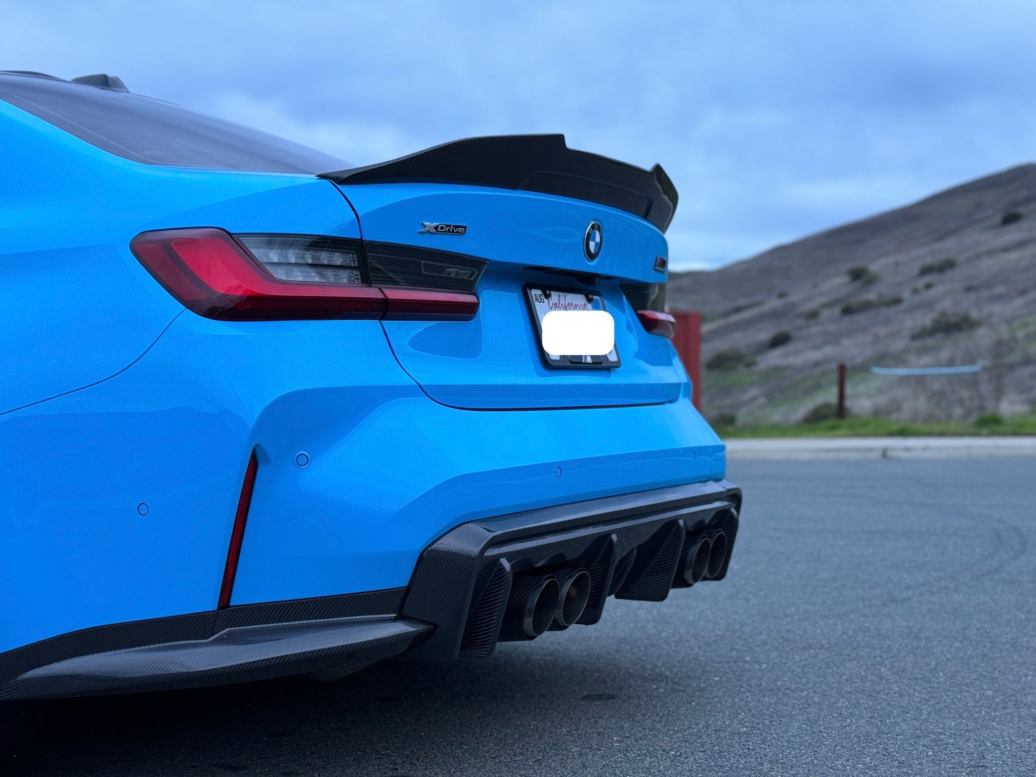 3D Style Carbon Fiber Rear Diffuser + Corner Extension - 2021-2025 BMW G80 M3