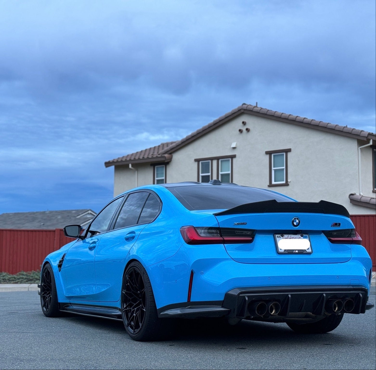 3D Style Carbon Fiber Rear Diffuser + Corner Extension - 2021-2025 BMW G80 M3