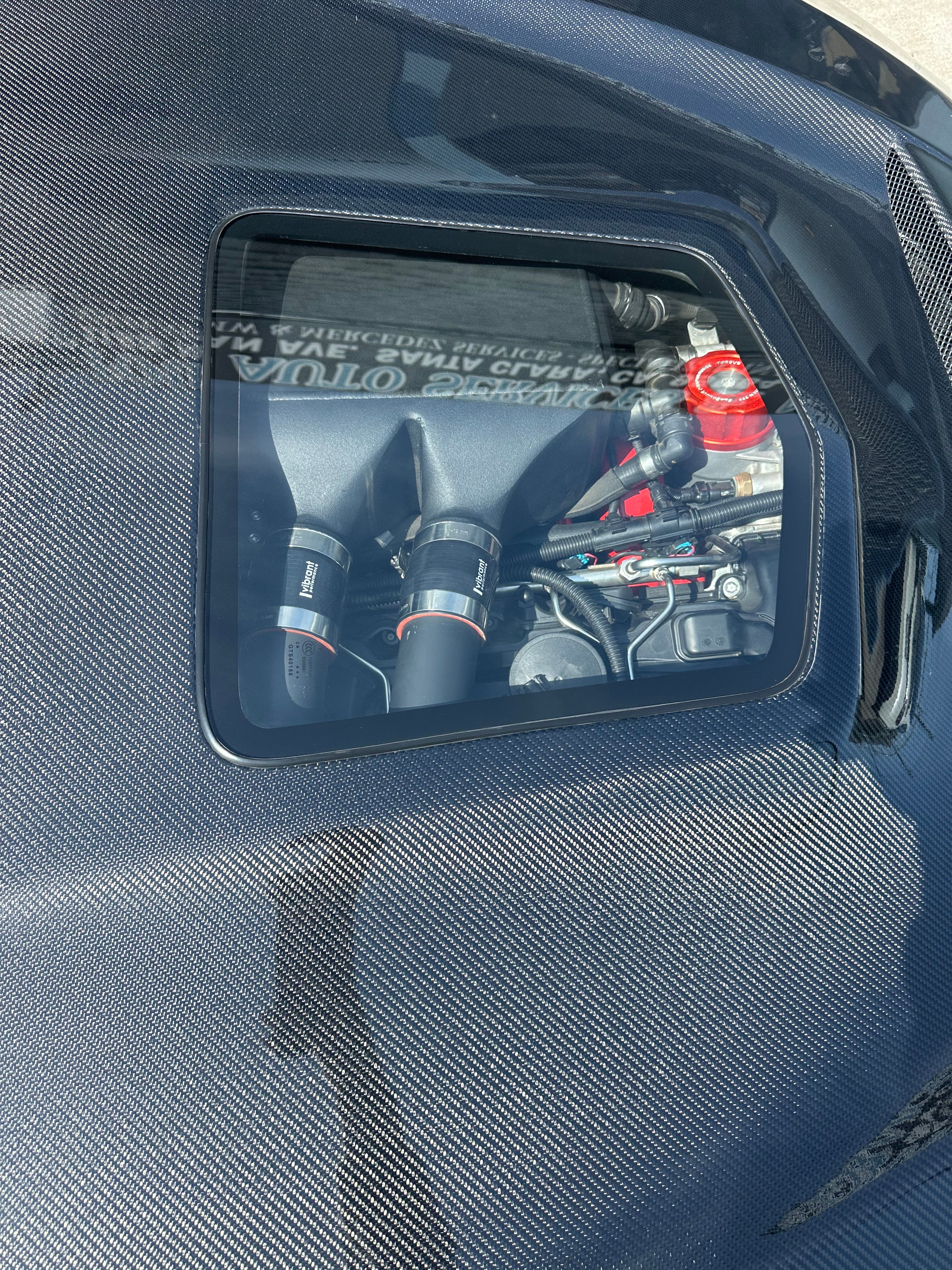 Carbon Fiber GTS Engine hood Cover  w/ transparent Window - BMW M3 M4 F80 F82 F83