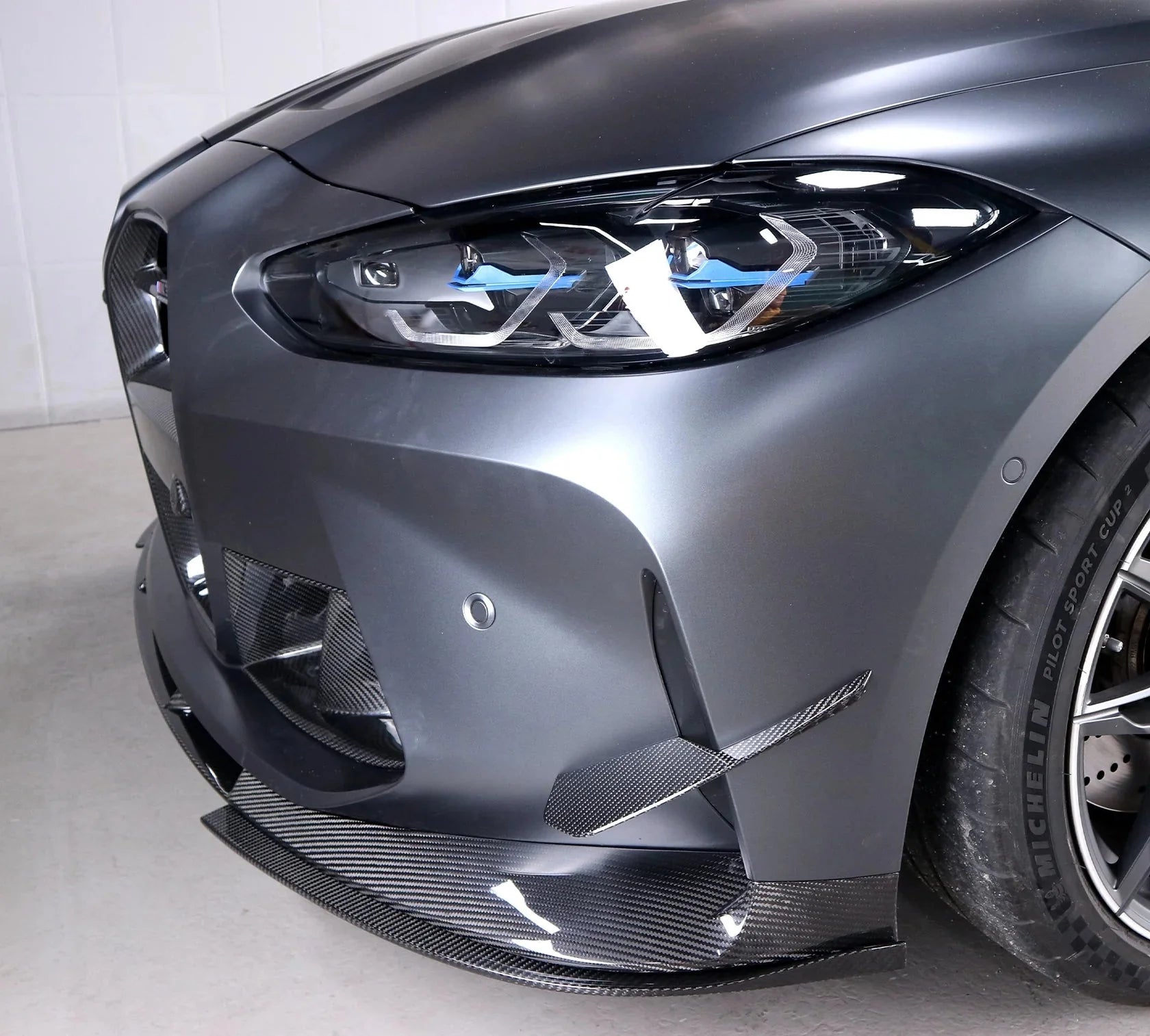 3D Style Dry Carbon Fiber Front Lip w/ Installed by OEM Mounting points - BMW G80 M3 & G82 / G83 M4