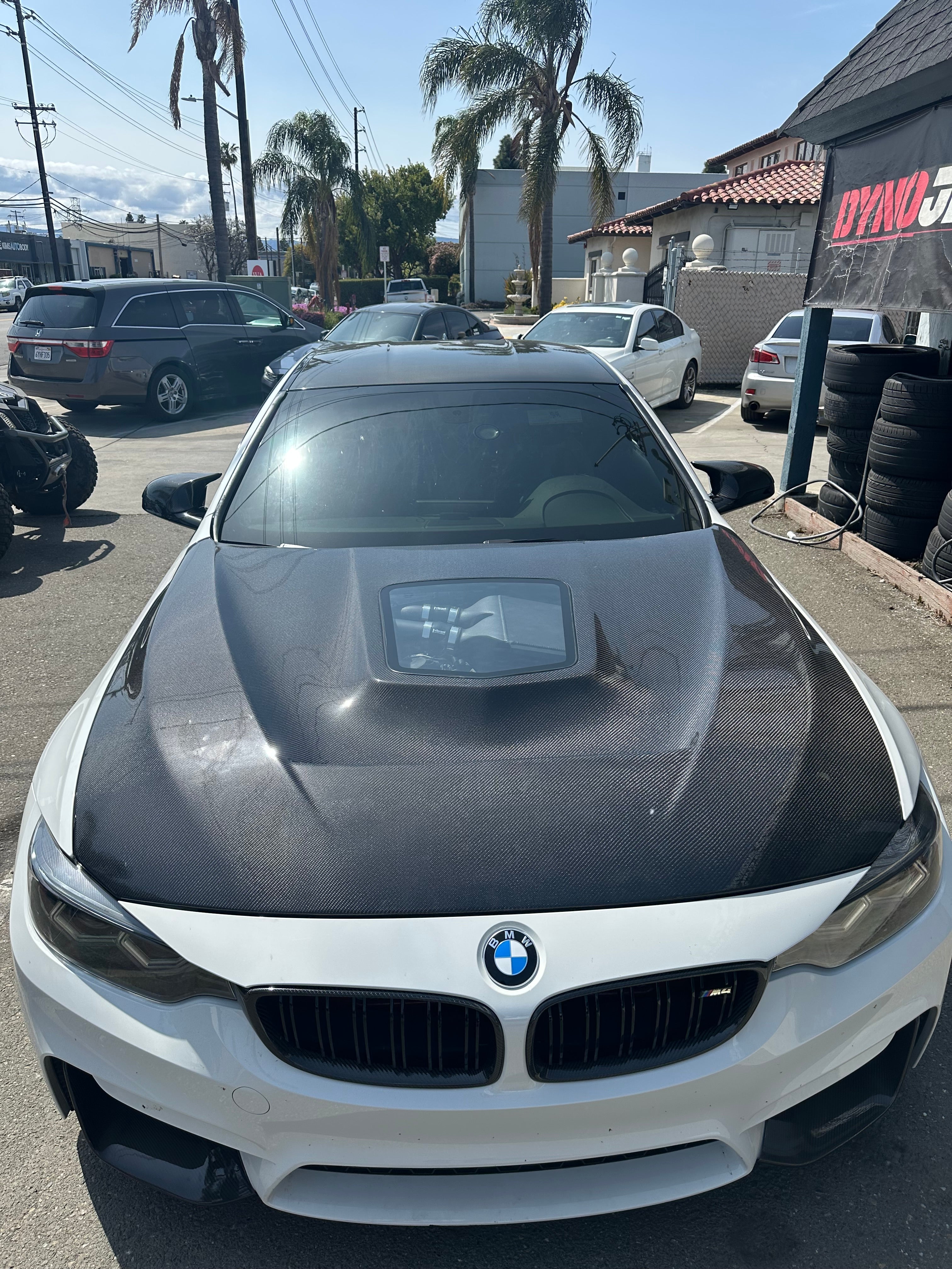 Carbon Fiber GTS Engine hood Cover  w/ transparent Window - BMW M3 M4 F80 F82 F83