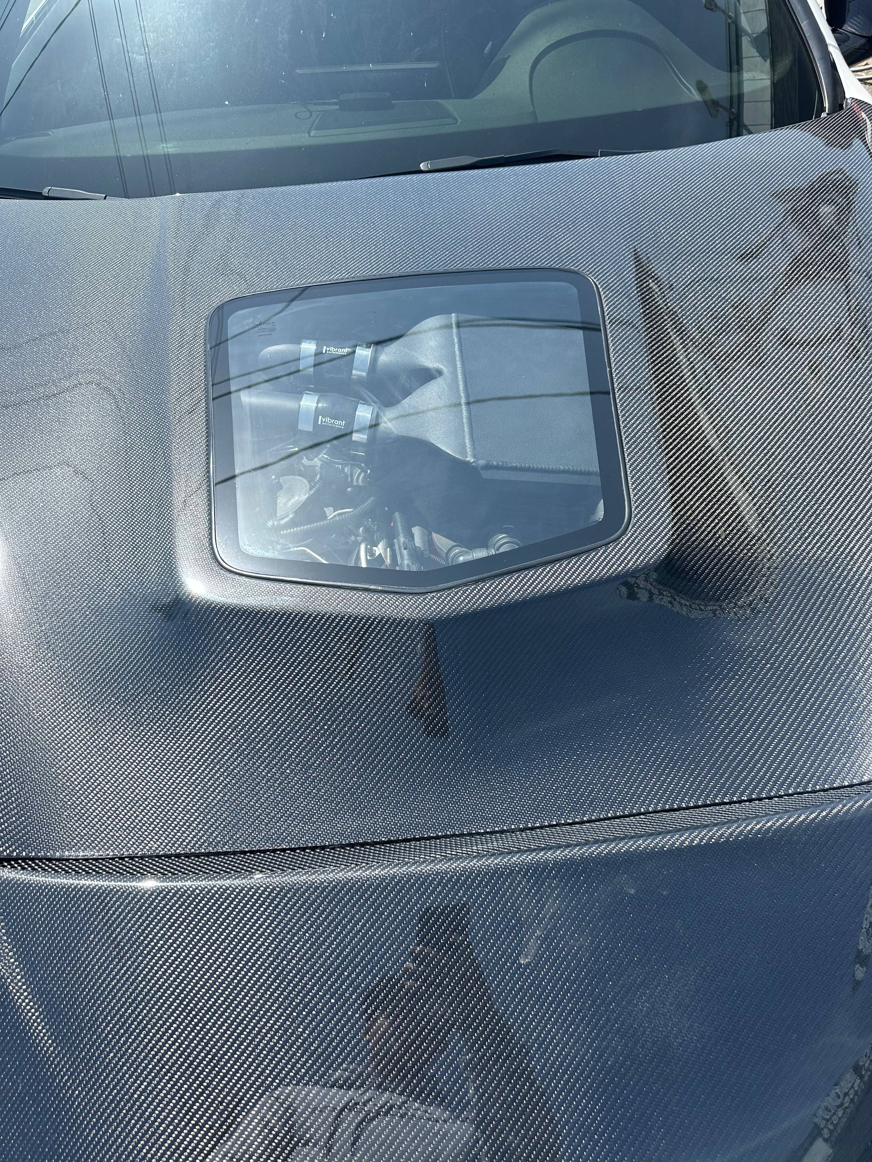 Carbon Fiber GTS Engine hood Cover  w/ transparent Window - BMW M3 M4 F80 F82 F83