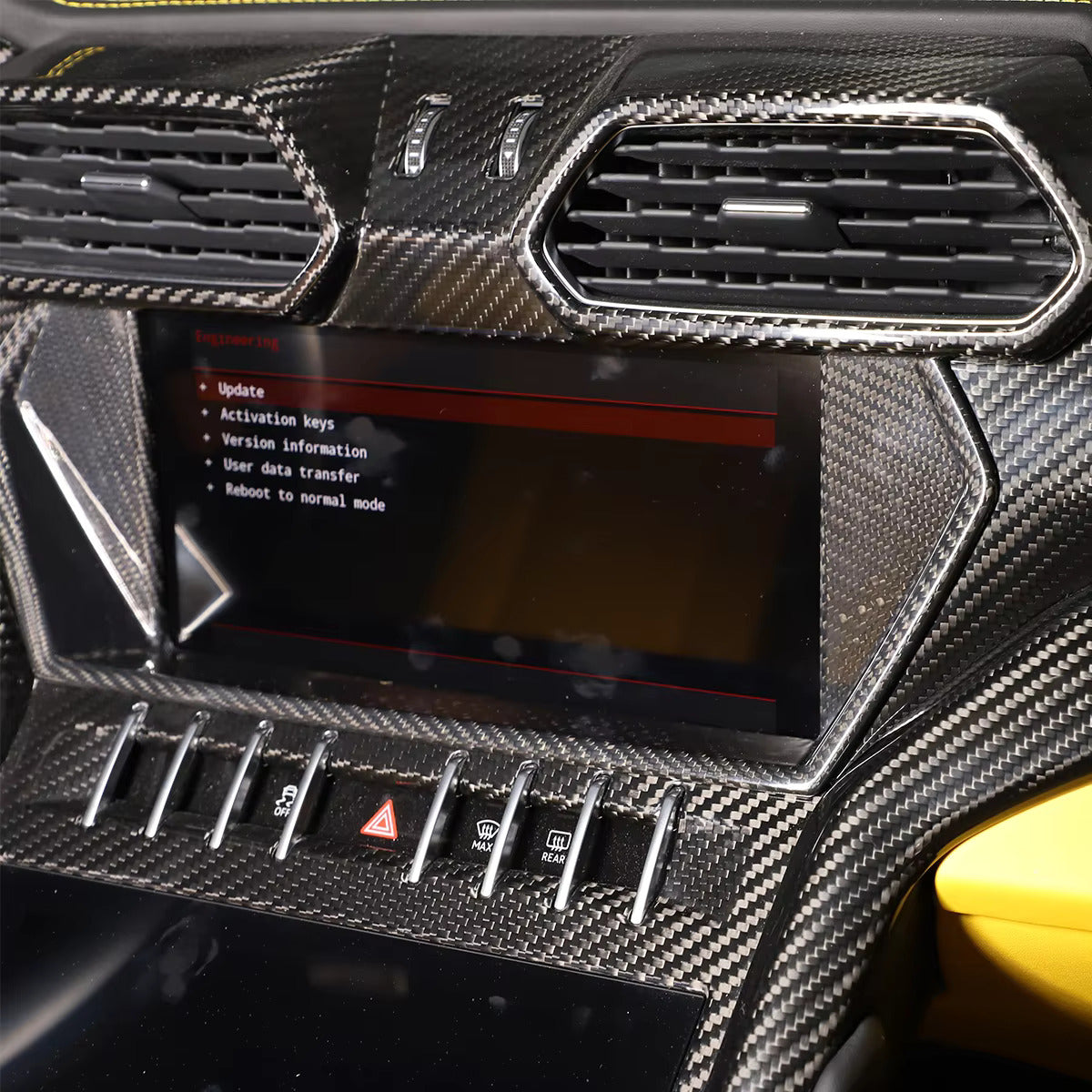 Carbon Fiber Interior Center Screen Trim Cover - Lamborghini Urus
