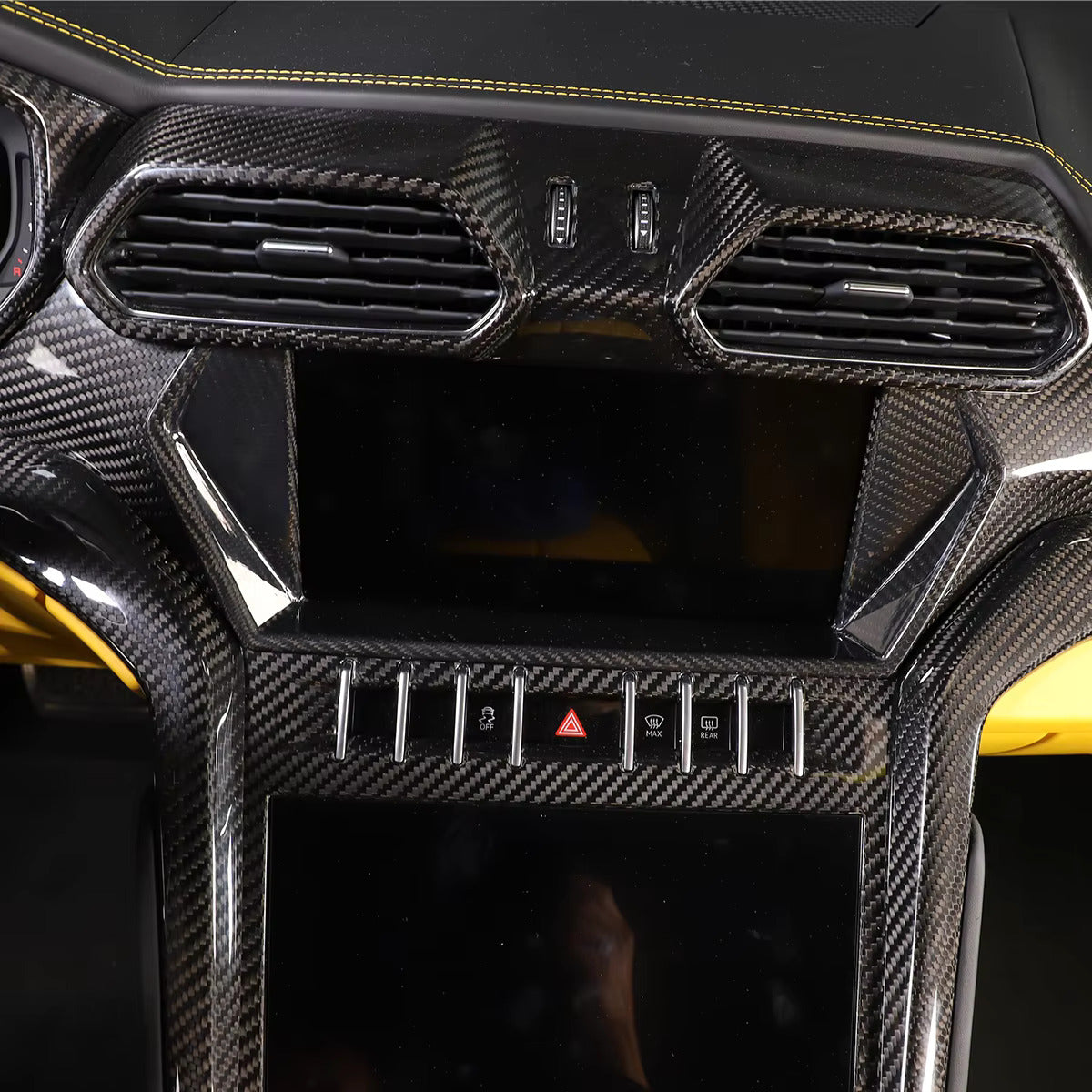 Carbon Fiber Interior Center Screen Trim Cover - Lamborghini Urus