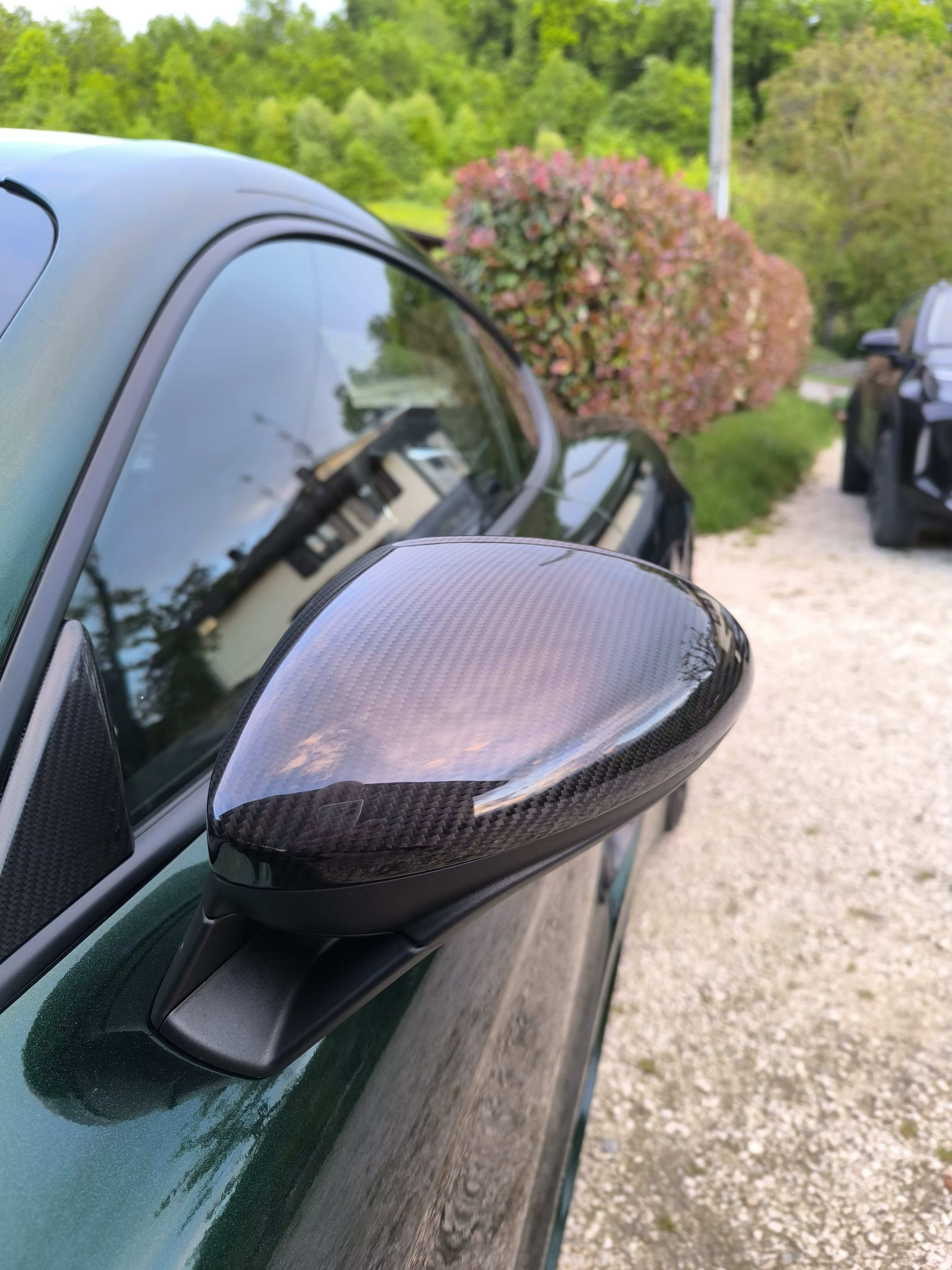 Dry Carbon Fiber Mirror Caps For Porsche 718 Cayman Boxster 2016-2021