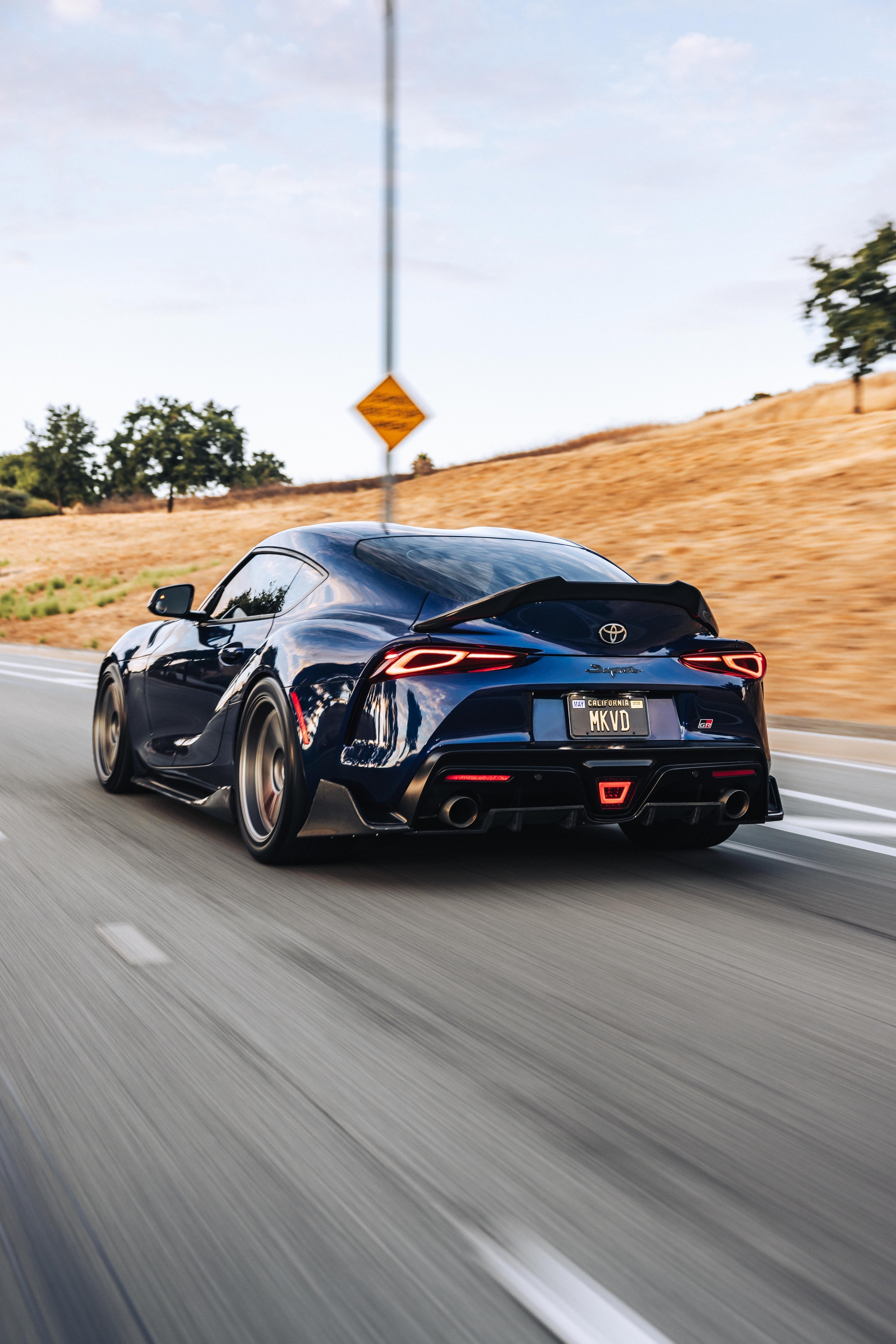 AG Style Carbon Fiber Rear Canard Splitters - Toyota A90 GR Supra