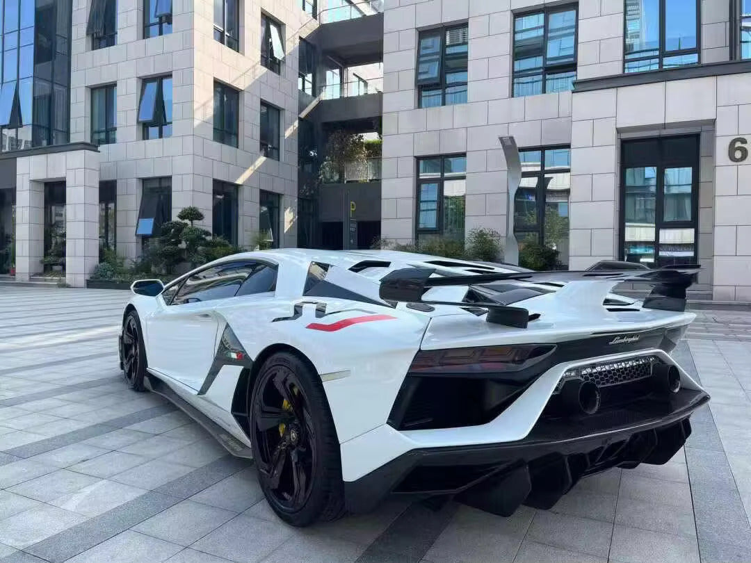 SVJ Style Carbon Fiber Wing And Rear Engine Lid - Lamborghini Aventador LP700 LP720 LP740 LP750 Coupe