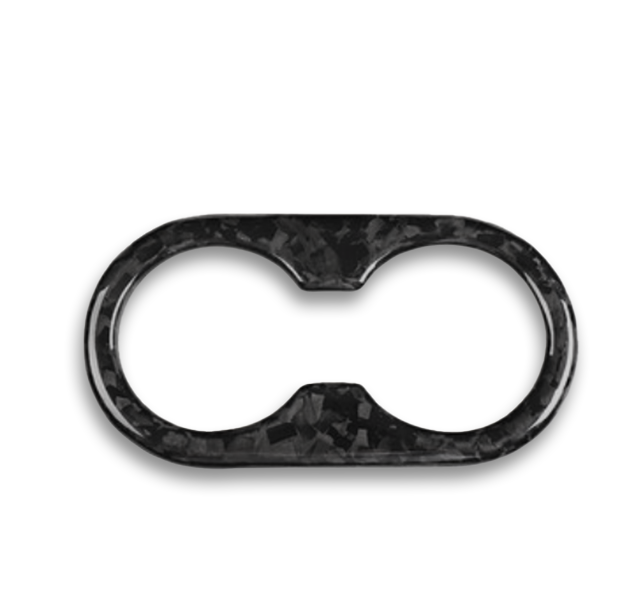 Carbon Fiber Rear Seat Cup Holder Cover - Tesla Model 3