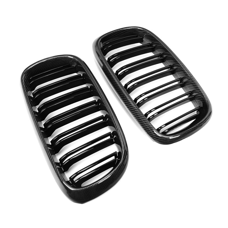 Dual Slat Carbon Fiber Front Grilles - BMW F15 X5 & F16 X6