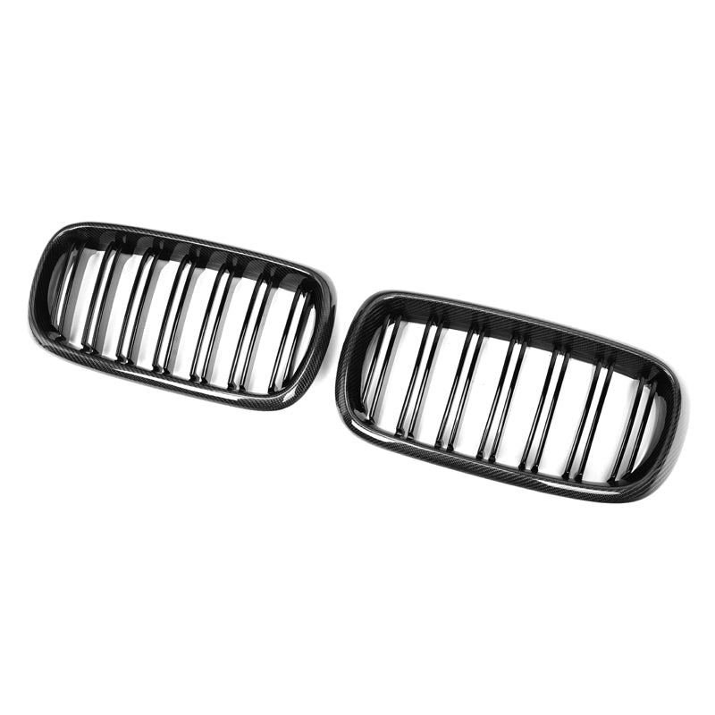 Dual Slat Carbon Fiber Front Grilles - BMW F15 X5 & F16 X6