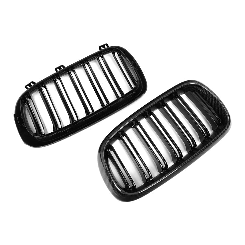 Dual Slat Carbon Fiber Front Grilles - BMW F15 X5 & F16 X6