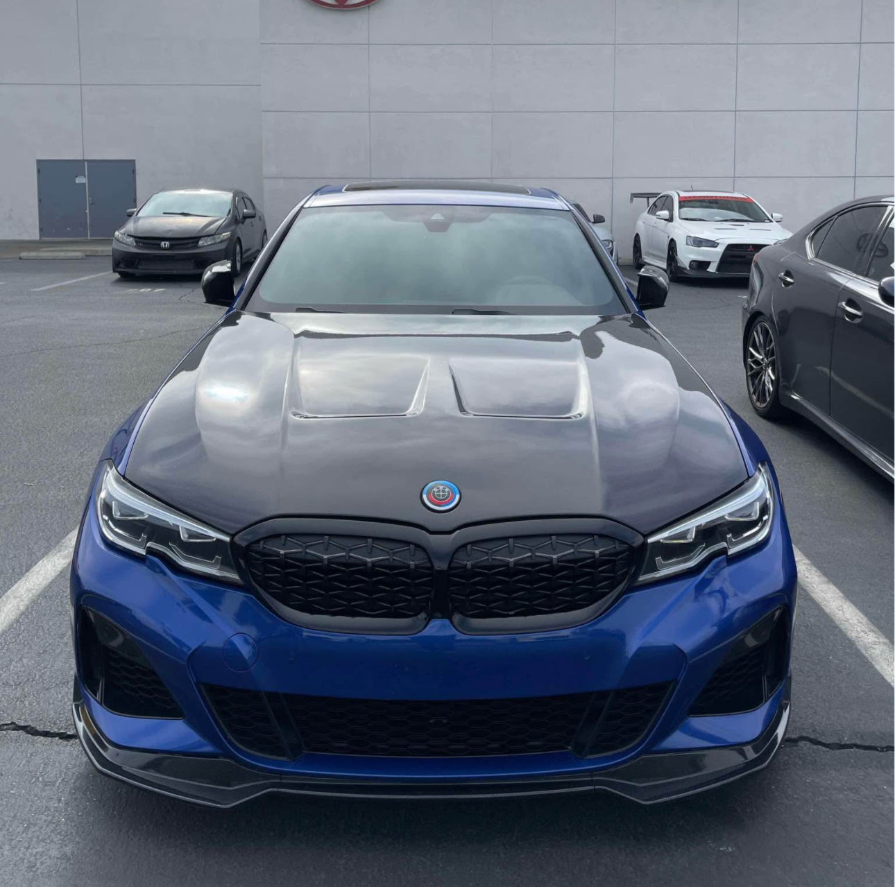 Carbon fiber vented engine hood - bmw G20 3 series pre-lci
