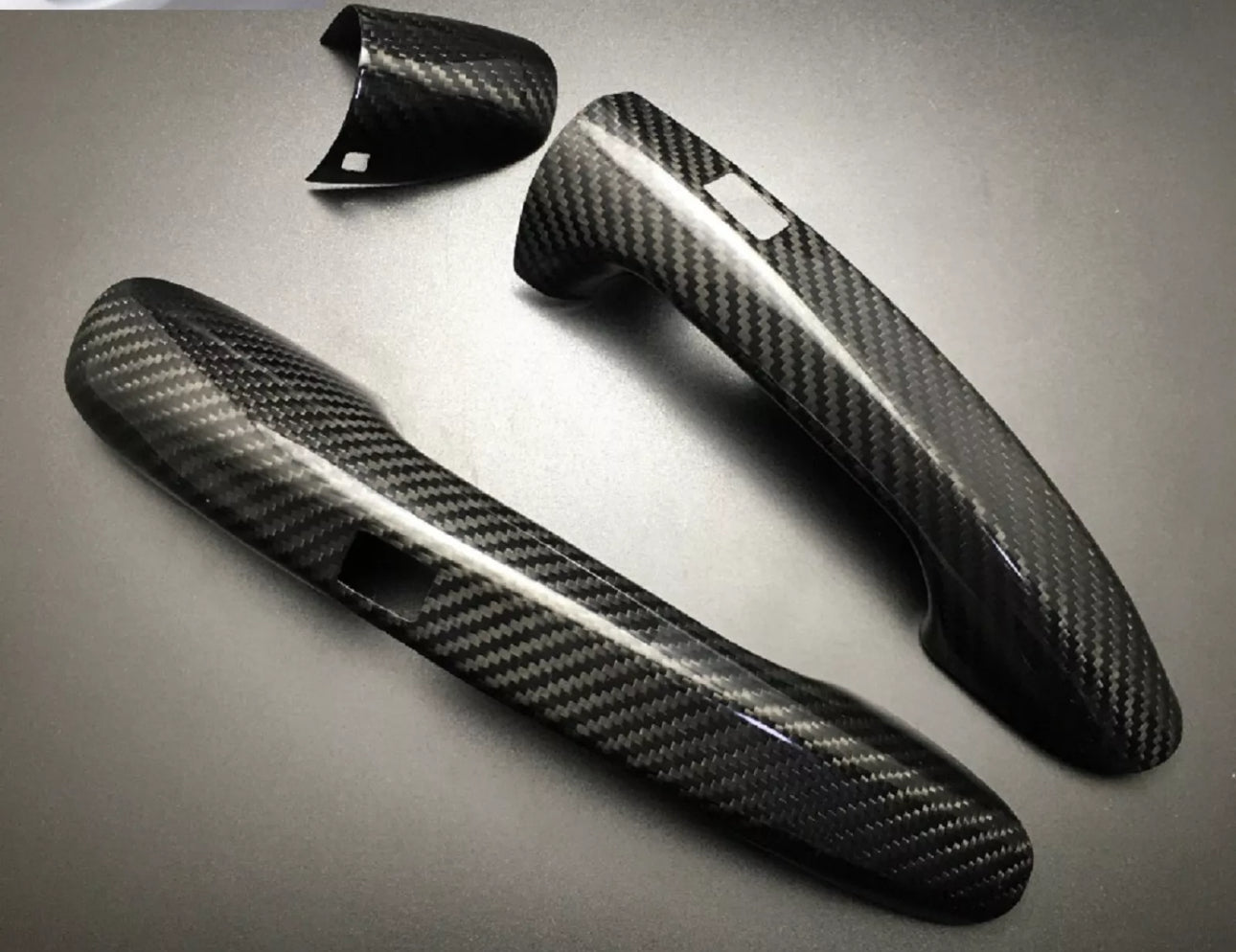 Real Dry Carbon Fiber Keyless Sensor Door Handle Cover Fits 16-21 R190 GT C S R