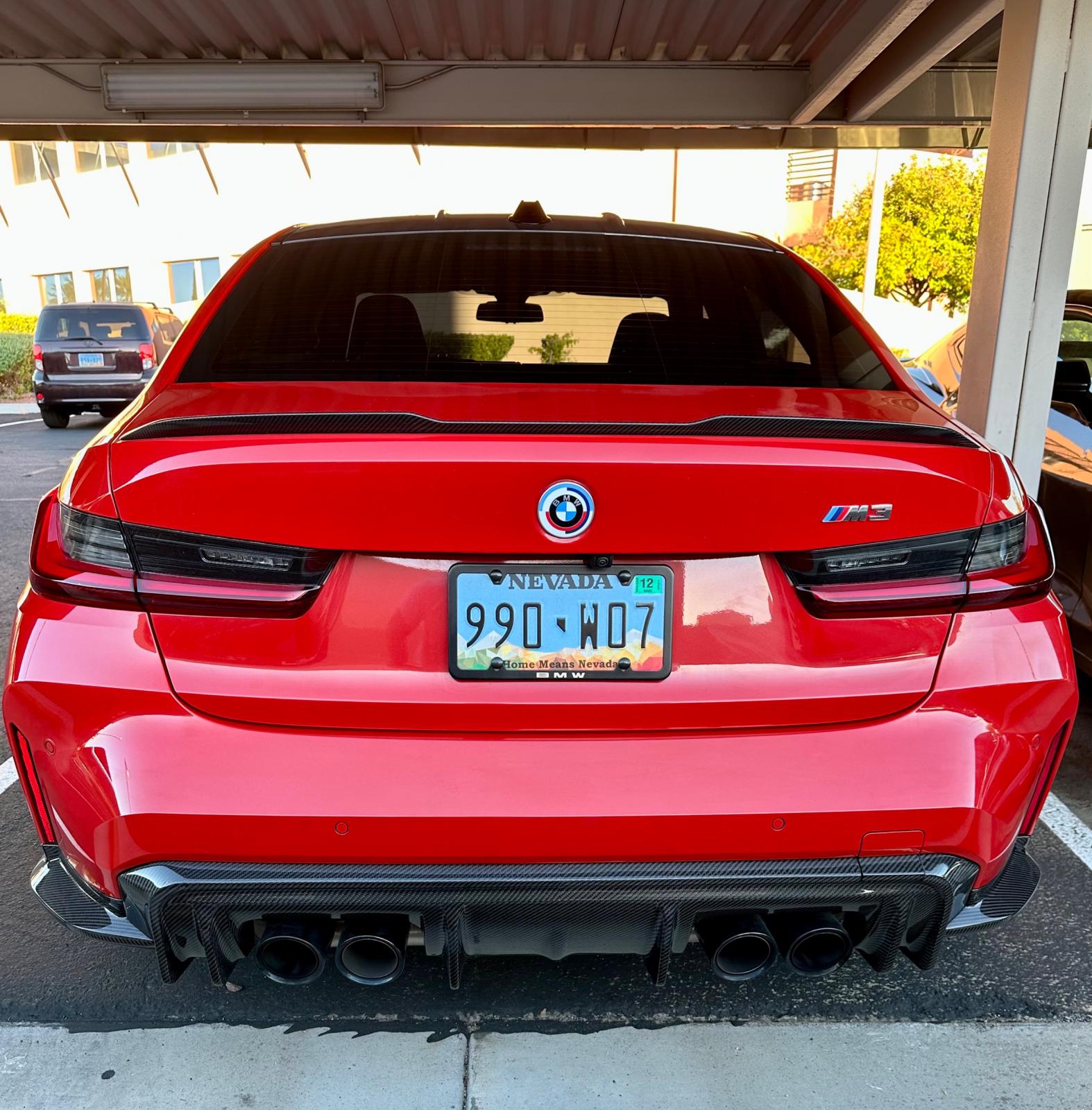 3D Style Carbon Fiber Rear Diffuser + Corner Extension - 2021-2025 BMW G80 M3