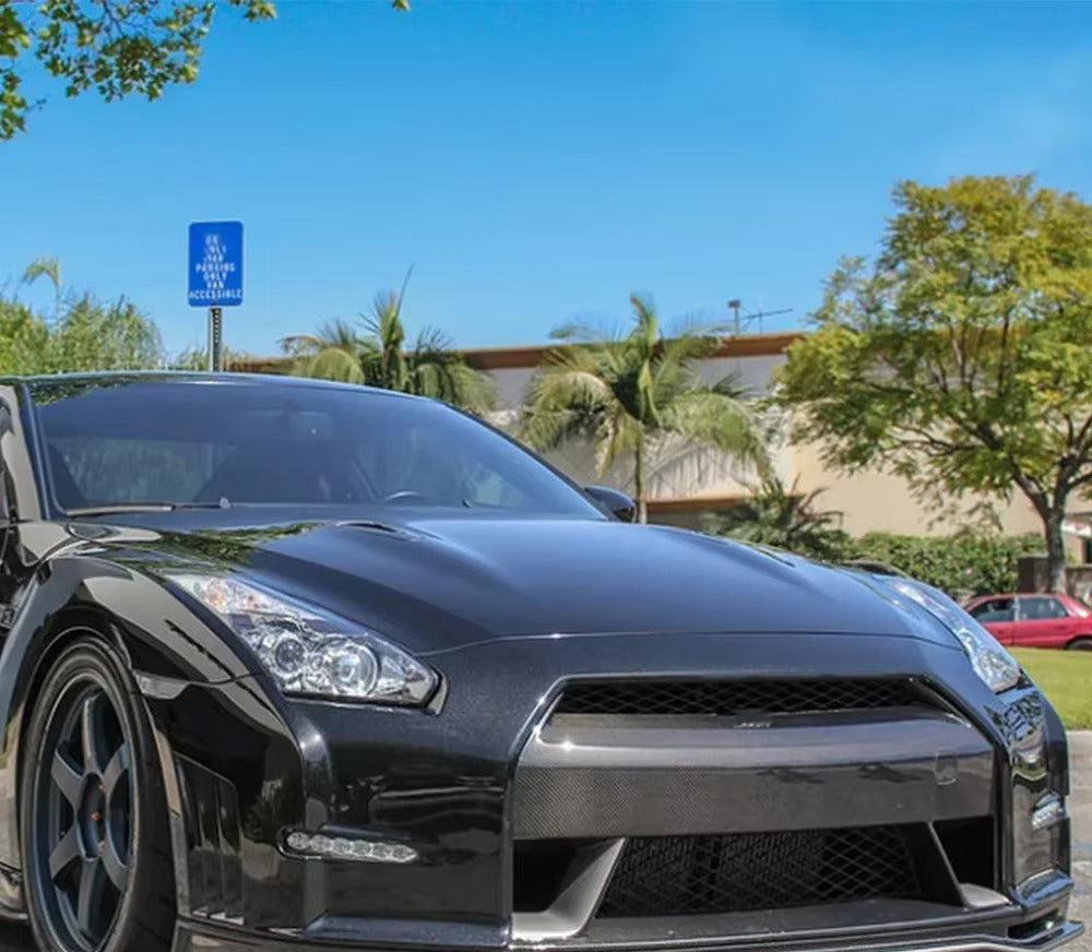 Carbon Fiber Front Bumper Nose Grille Cover - Nissan R35 GTR 2012-2016
