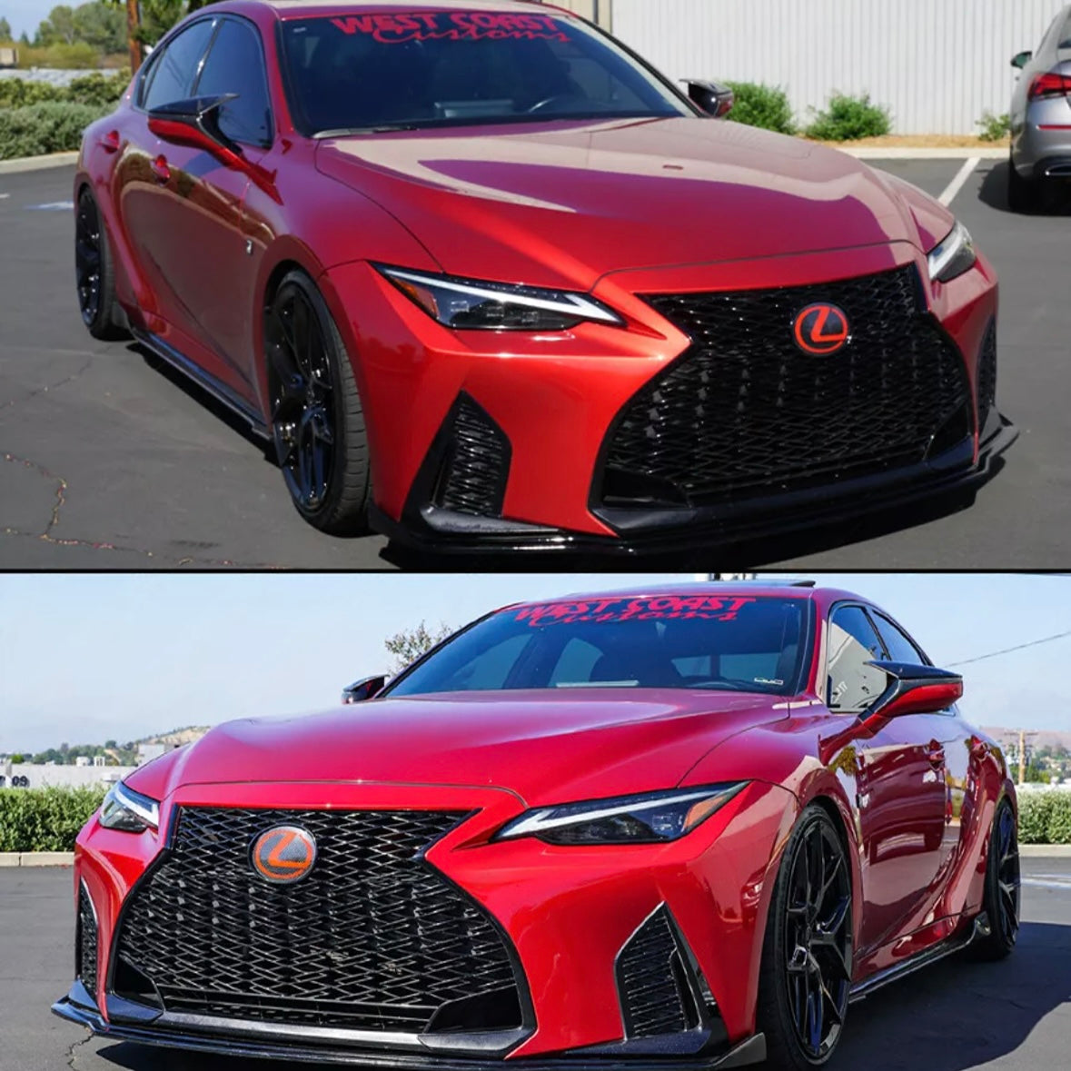 Gloss Black Front Lip & Side Skirt Aero kit -  21-25 Lexus IS350 F-Sport