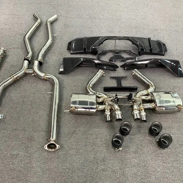 BMW G80 M3/G82 M4 Stainless Steel Cat Back Exhaust with Carbon Fiber Rear Diffuser