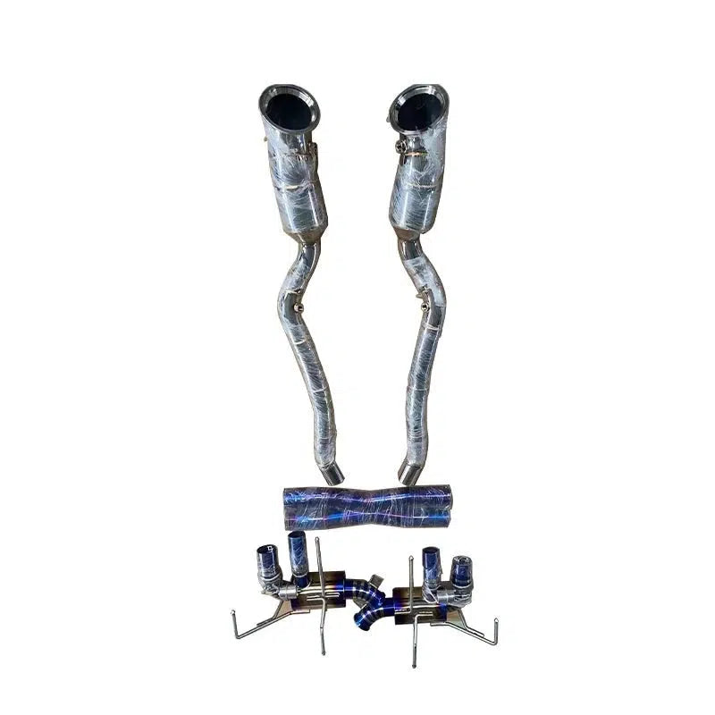 Ferrari 812 Titanium Full Exhaust System & X Pipe With Stain Less Steel Mid Pipes