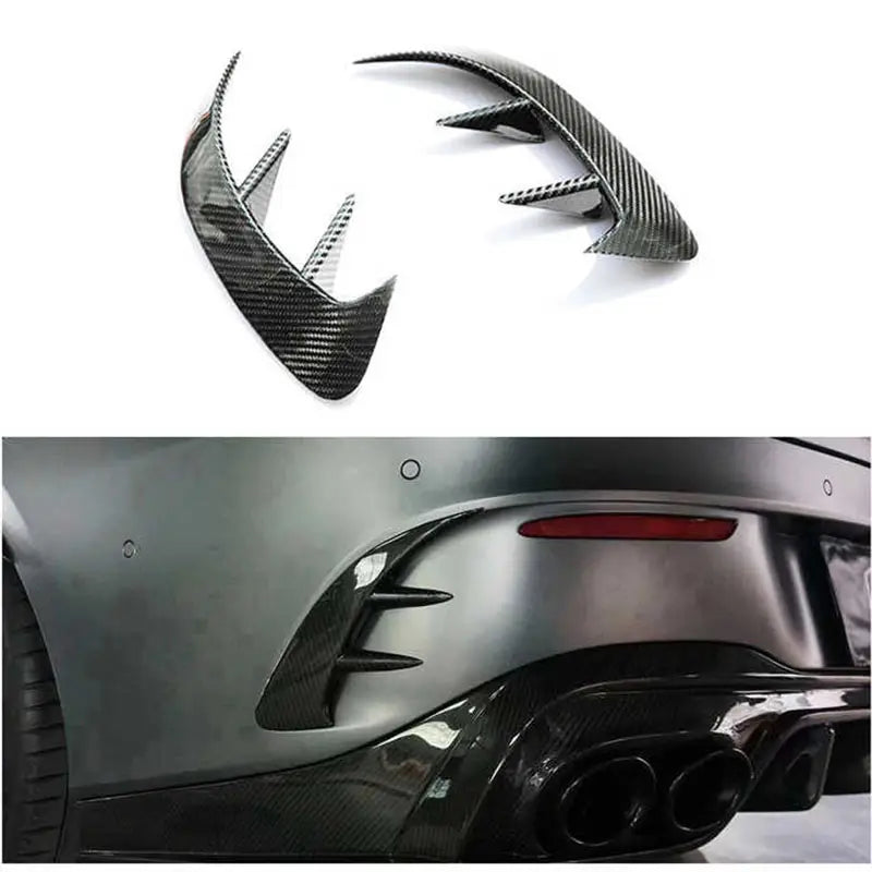 Carbon Fiber Rear Bumper Trim Fin Set - Mercedes BENZ AMG C43 W205 Coupe