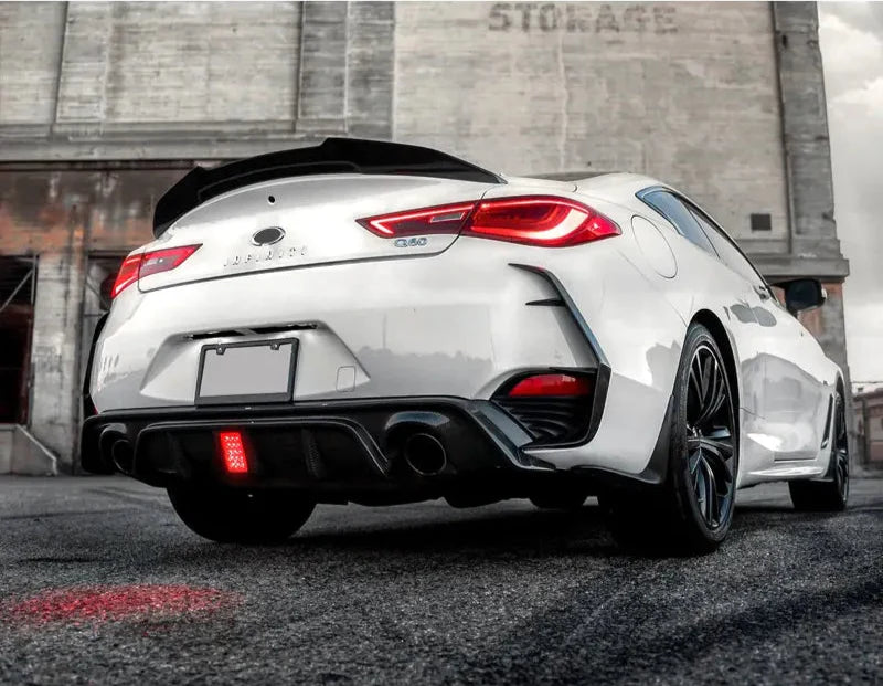 Carbon Fiber Rear Diffuser w/ LED Light -  Infiniti Q60 2016-2022