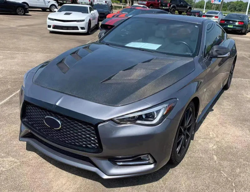 Carbon Fiber Front Engine Vented Hood - 2016+Infiniti Q60