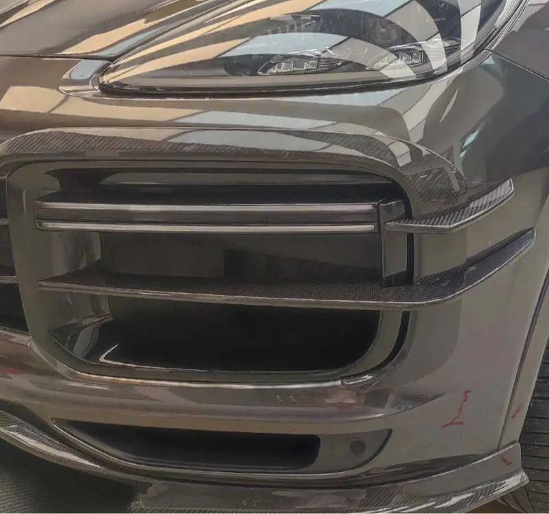 Dry Carbon Fiber Front Bumper Canards - Porsche Cayenne Coupe Turbo 9YA 2018 - 2024